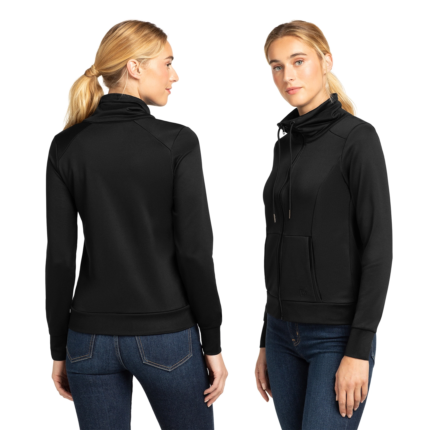 New Era Women’s Performance Terry Embroidered Full-Zip Cowl 2