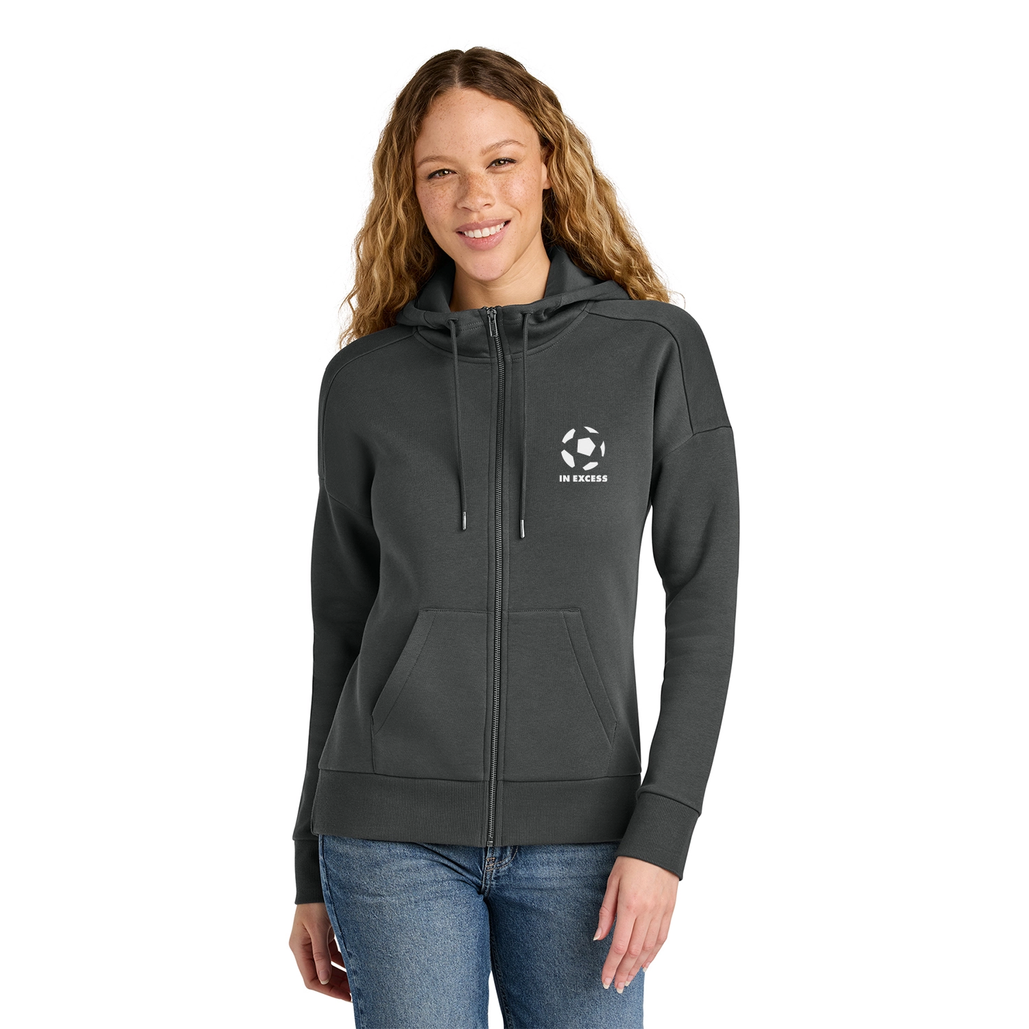 District Decorated Women’s Perfect Weight Fleece Drop Shoulder Full-Zip Hoodie