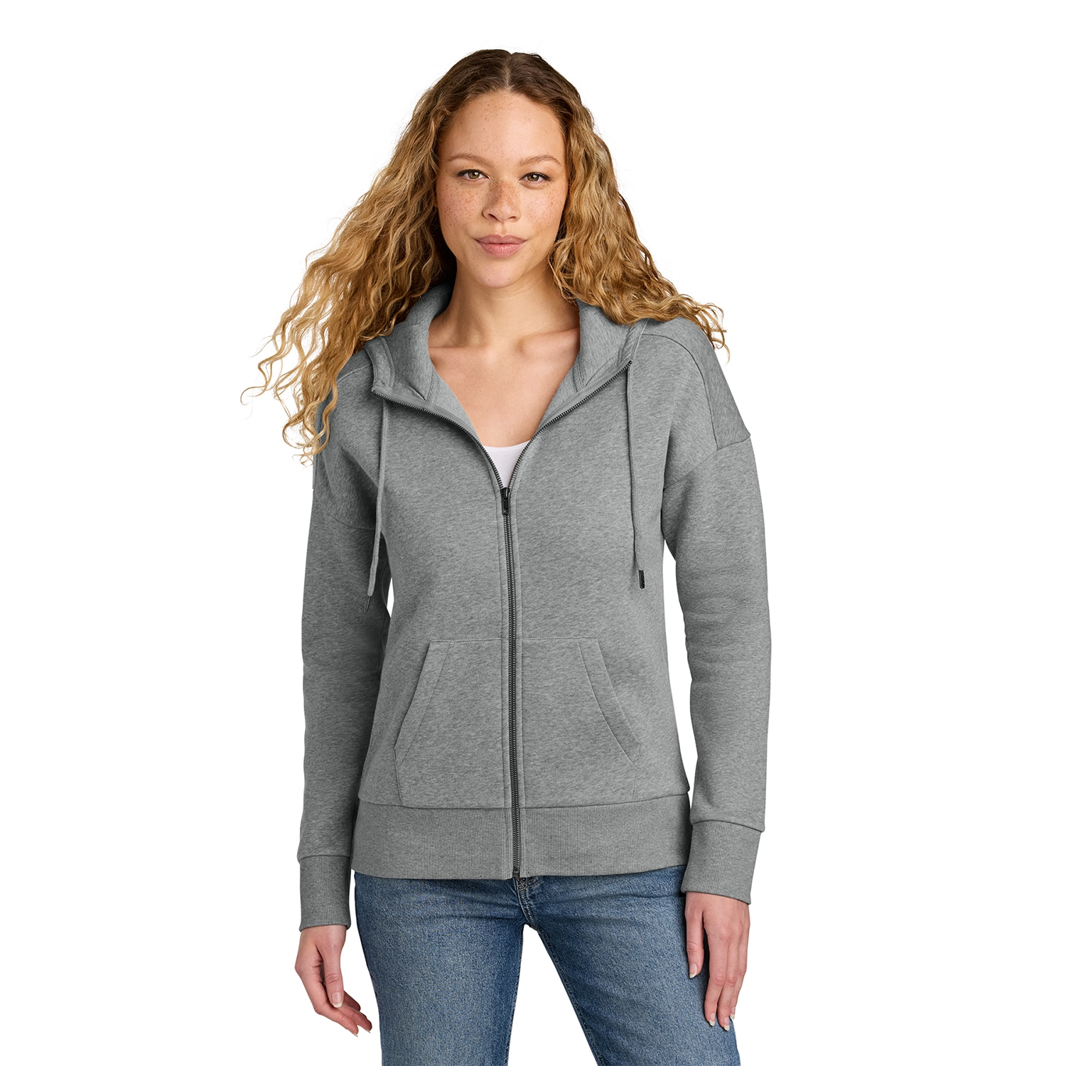 District Decorated Women’s Perfect Weight Fleece Drop Shoulder Full-Zip Hoodie 4