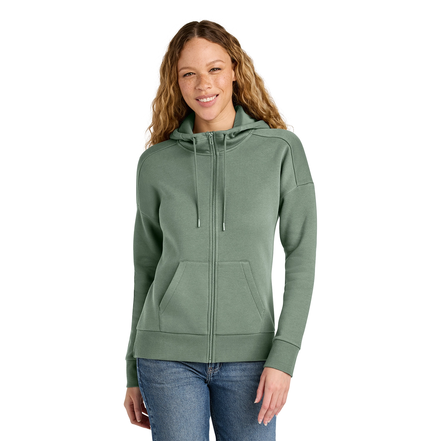 District Decorated Women’s Perfect Weight Fleece Drop Shoulder Full-Zip Hoodie 6