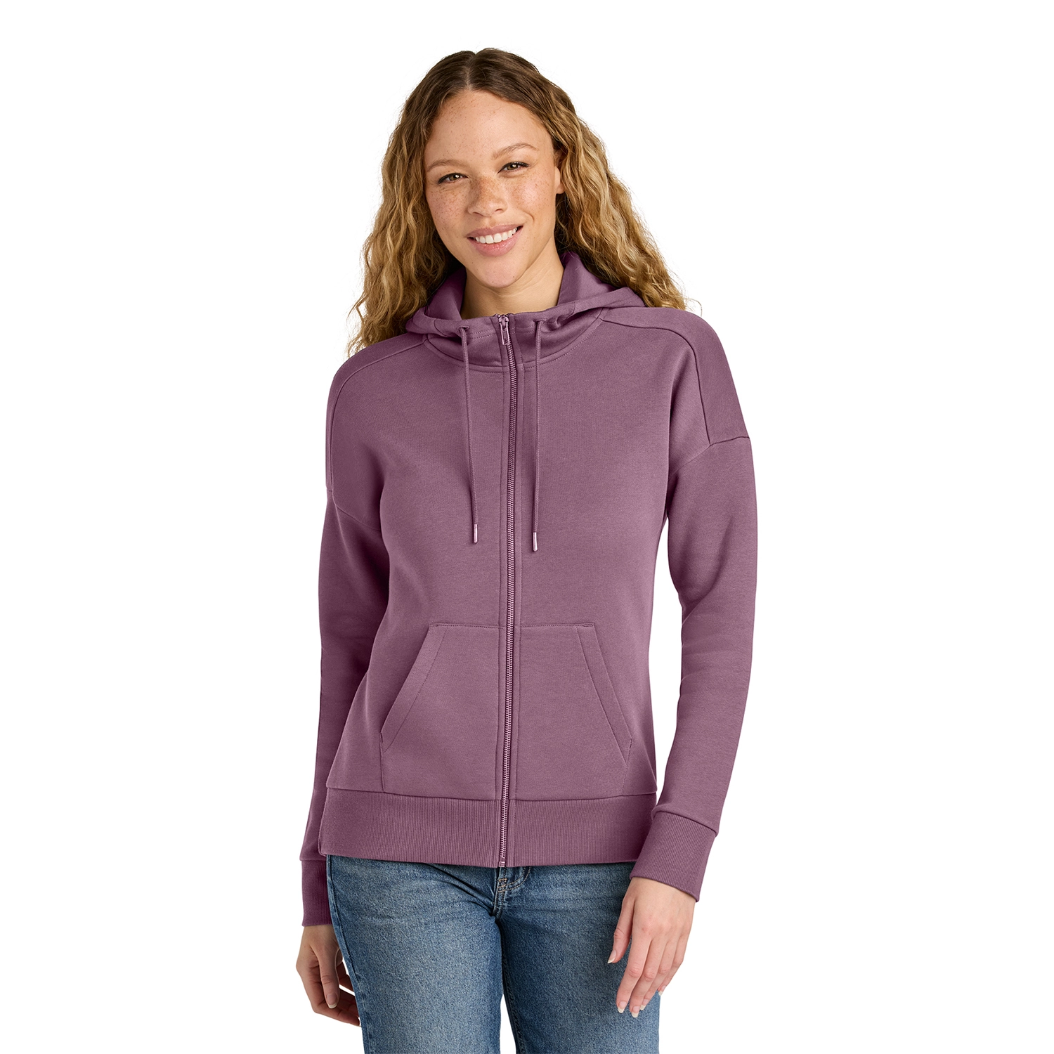 District Decorated Women’s Perfect Weight Fleece Drop Shoulder Full-Zip Hoodie 7