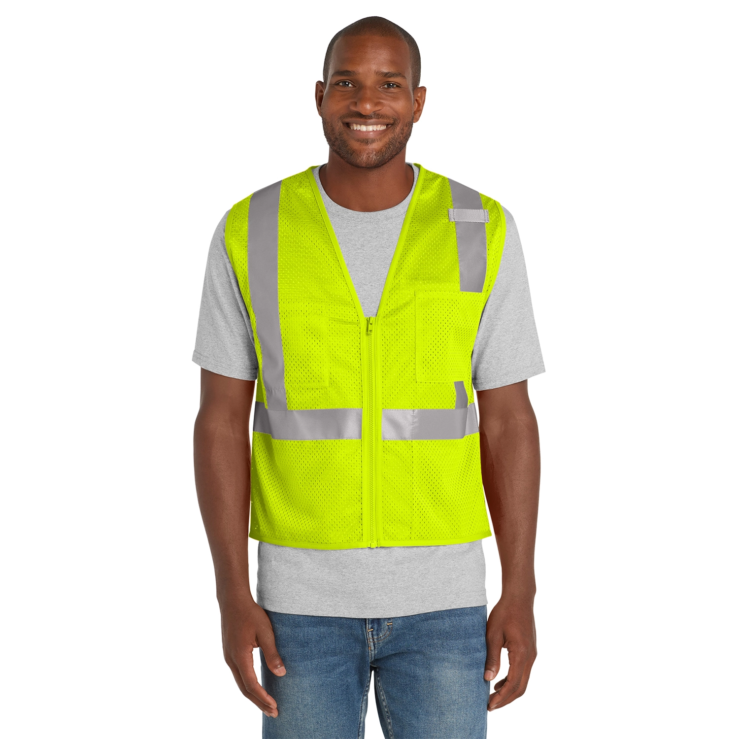 CornerStone Decorated ANSI 107 Class 2 Mesh Zippered Vest 3