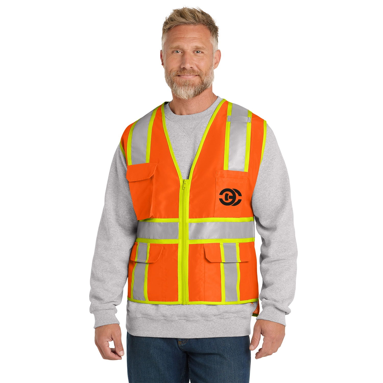 CornerStone Decorated ANSI 107 Class 2 Surveyor Zippered Two-Tone Vest