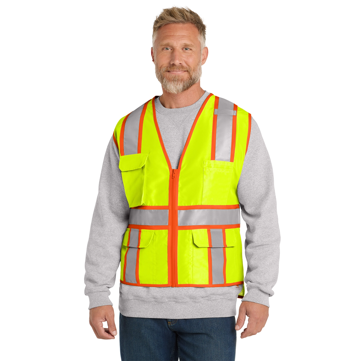 CornerStone Decorated ANSI 107 Class 2 Surveyor Zippered Two-Tone Vest 3