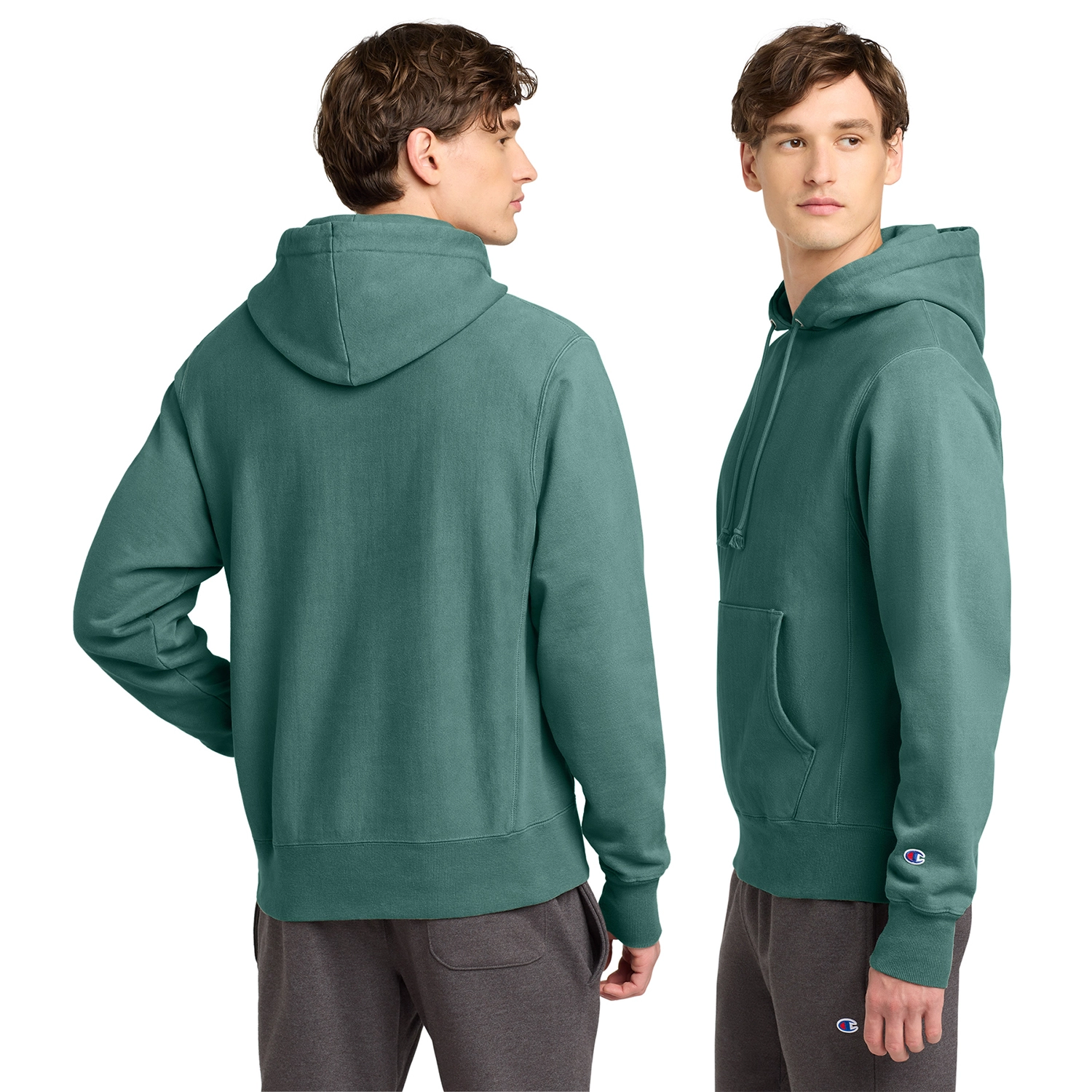 Champion Decorated Reverse Weave Garment-Dyed Hooded Sweatshirt 2