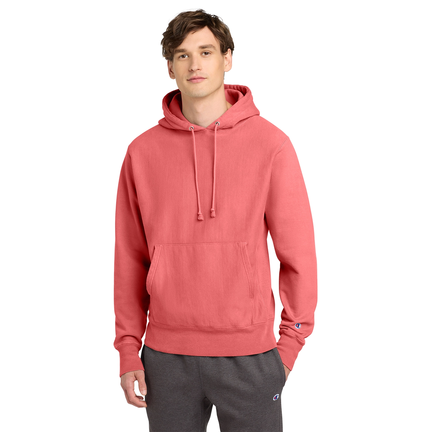 Champion Decorated Reverse Weave Garment-Dyed Hooded Sweatshirt 4
