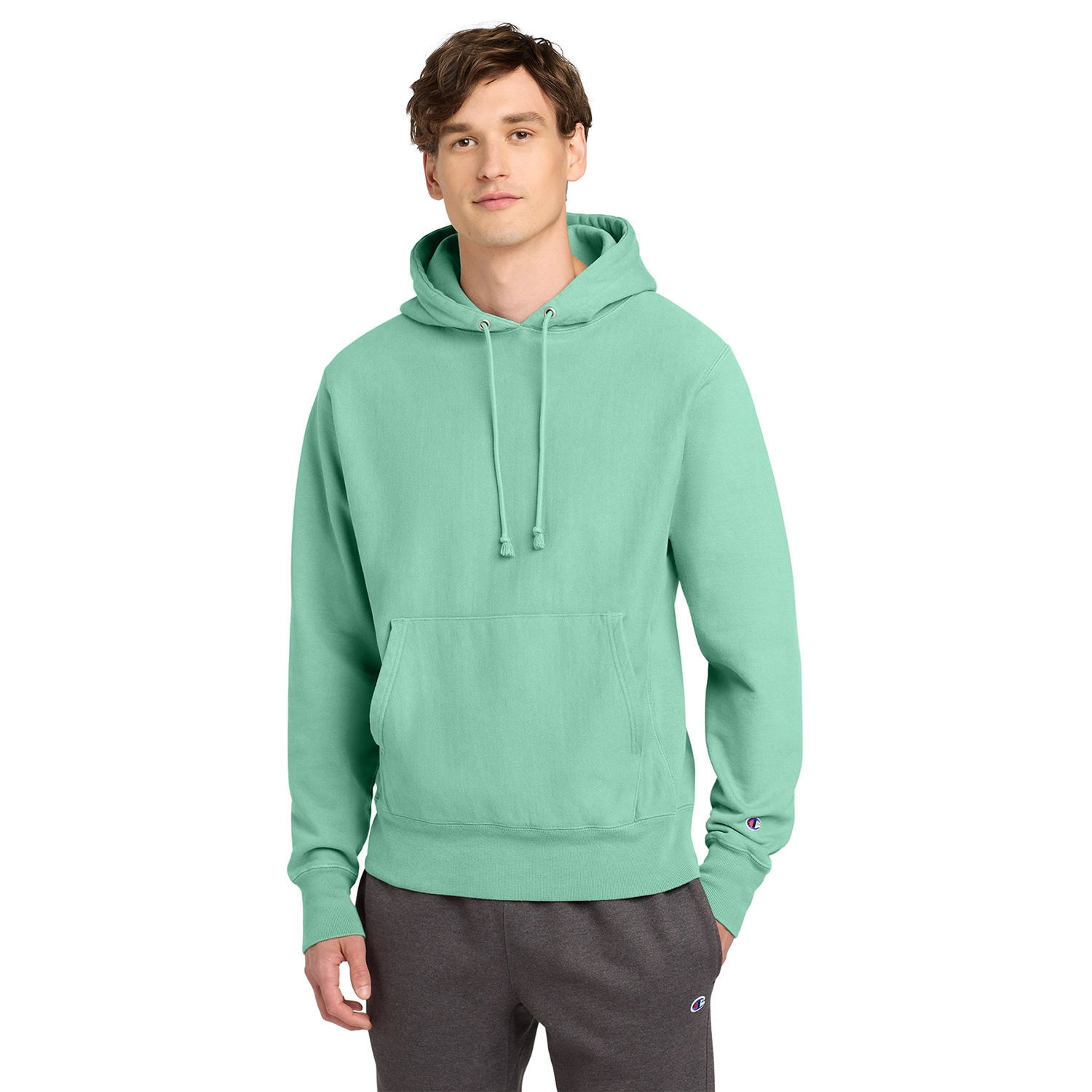Champion Decorated Reverse Weave Garment-Dyed Hooded Sweatshirt 8