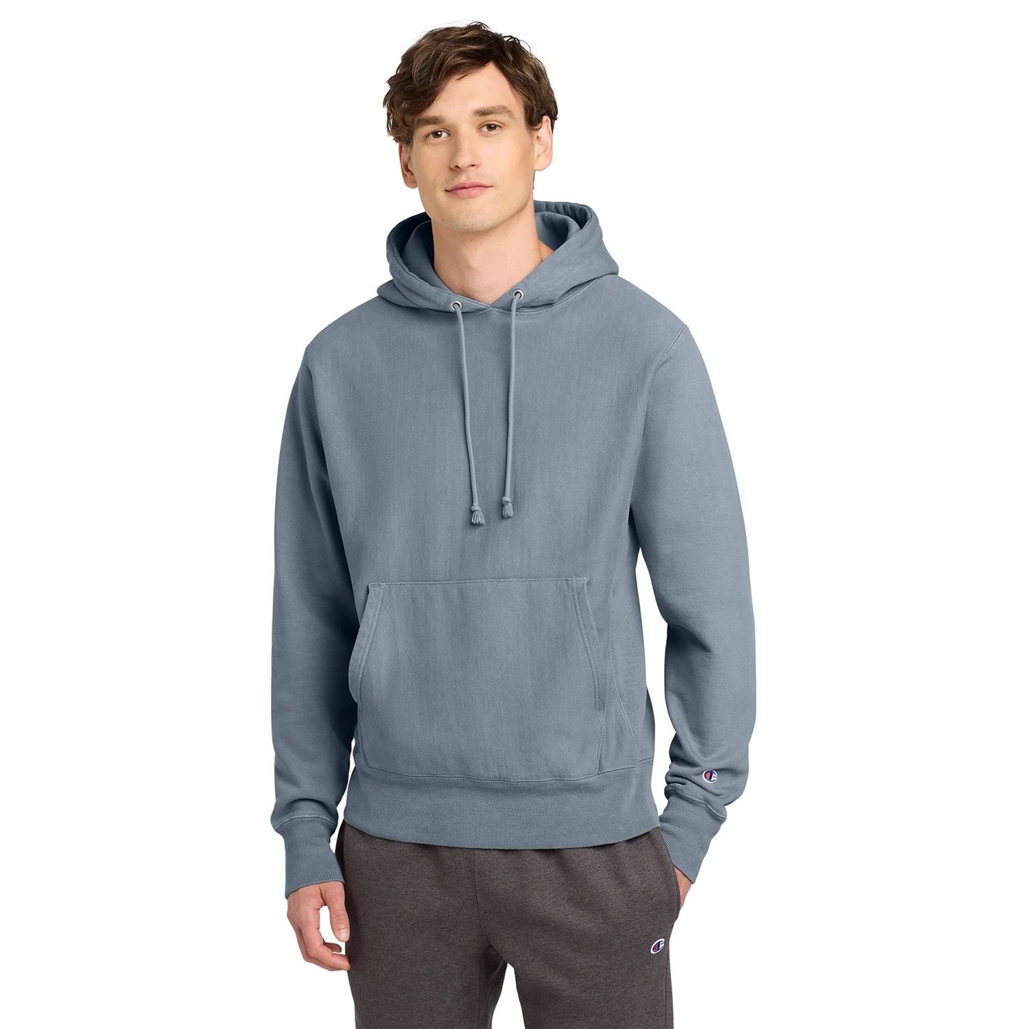 Champion Decorated Reverse Weave Garment-Dyed Hooded Sweatshirt 9