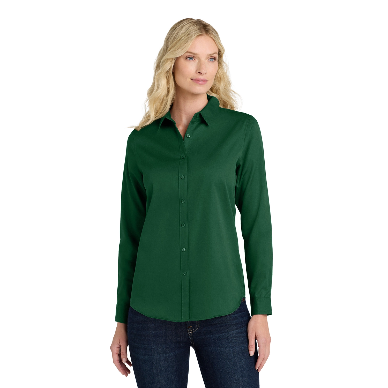 Port Authority Women’s Long Sleeve SuperPro Embroidered React Twill Shirt 4