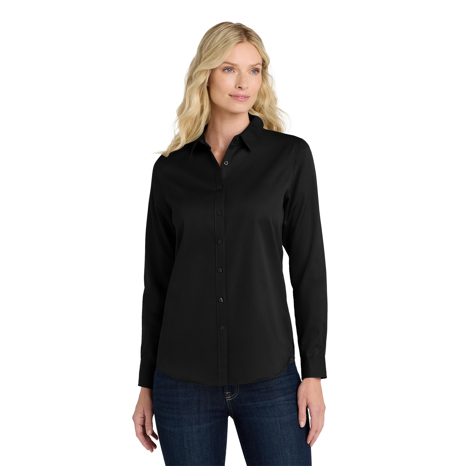 Port Authority Women’s Long Sleeve SuperPro Embroidered React Twill Shirt 5