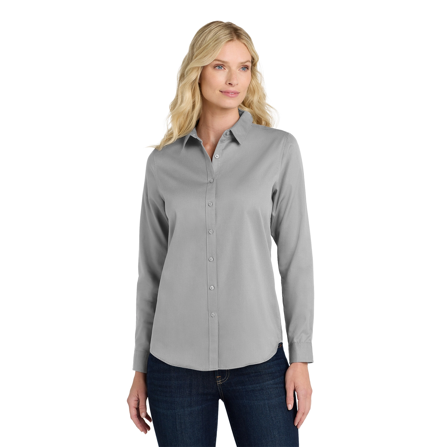 Port Authority Women’s Long Sleeve SuperPro Embroidered React Twill Shirt 6