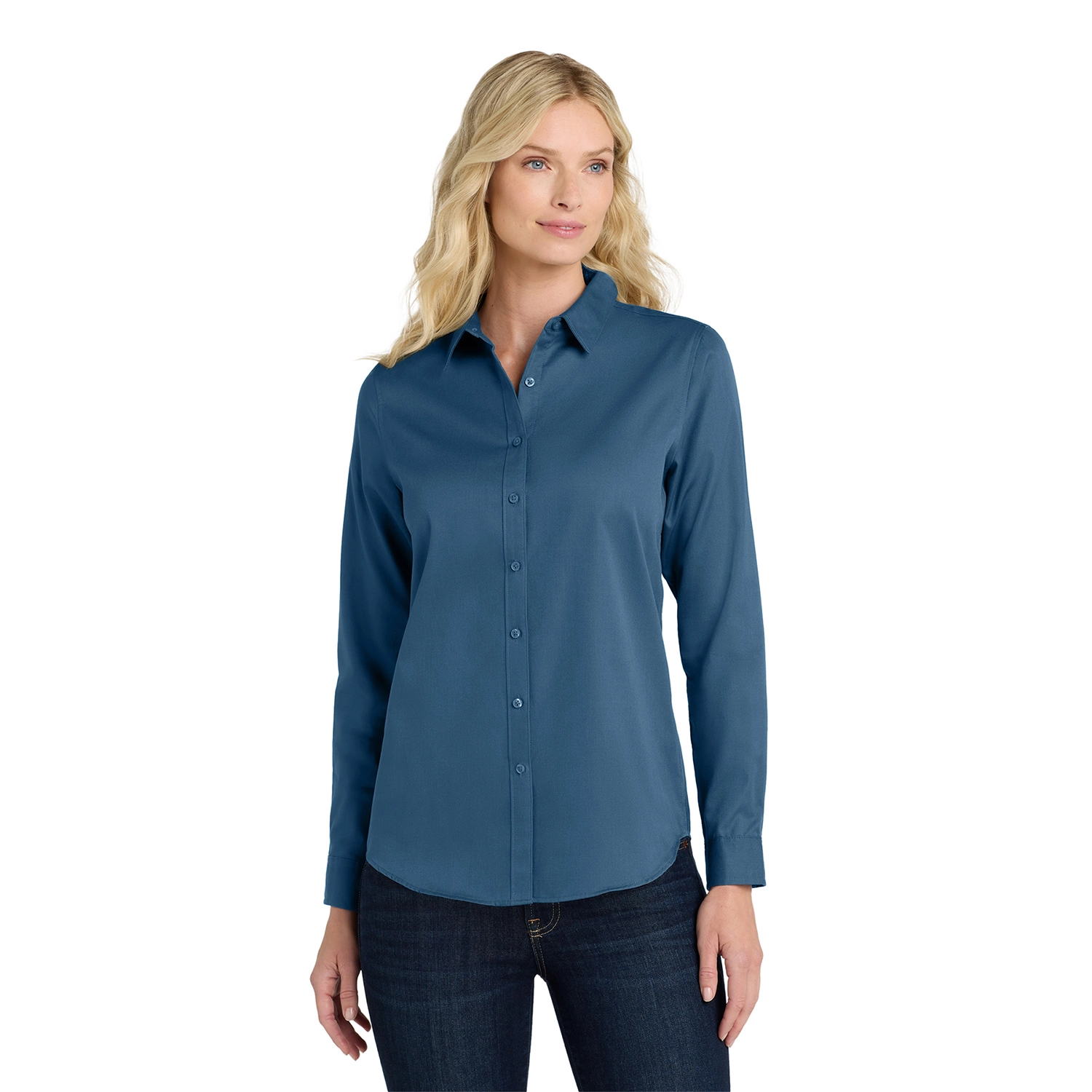 Port Authority Women’s Long Sleeve SuperPro Embroidered React Twill Shirt 8