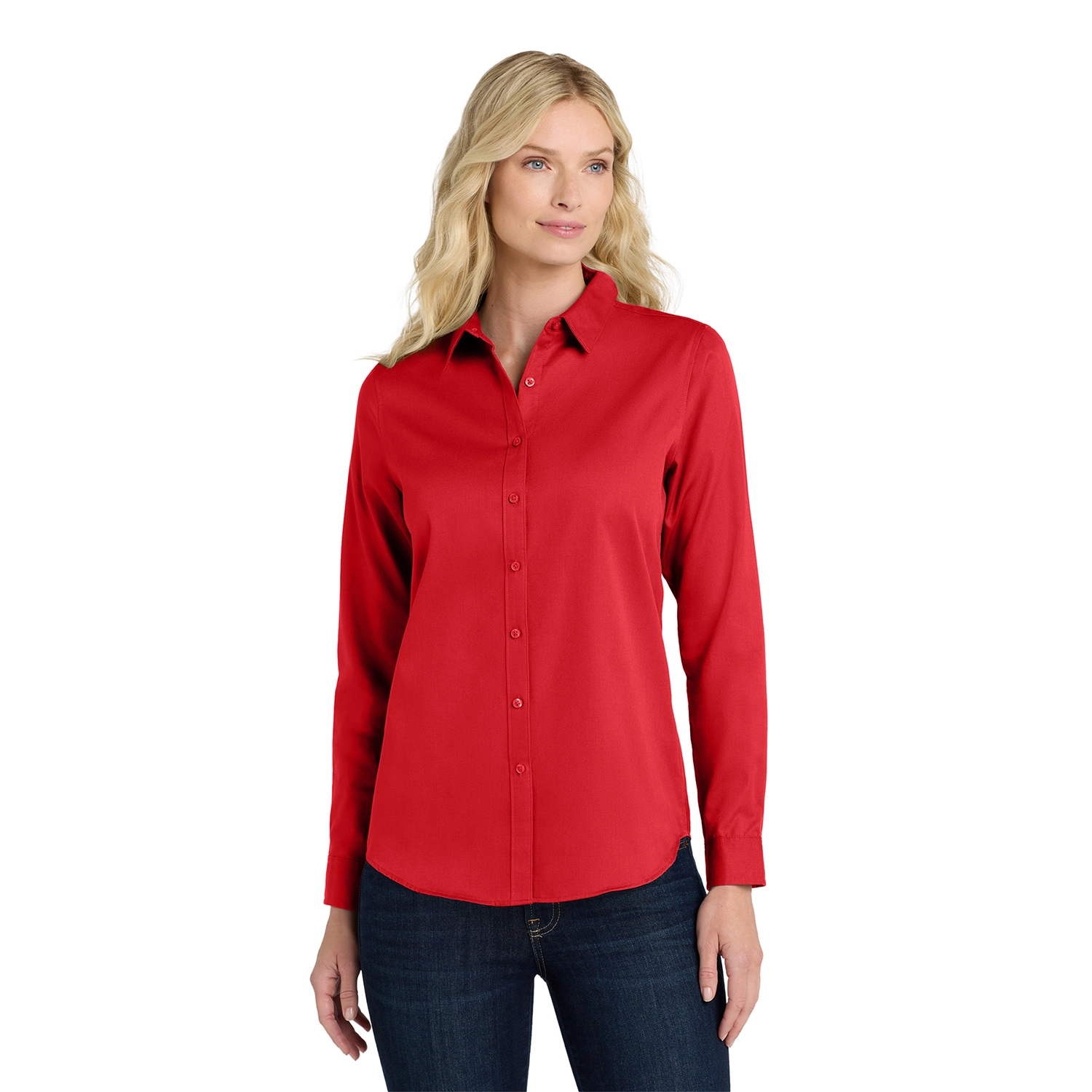 Port Authority Women’s Long Sleeve SuperPro Embroidered React Twill Shirt 9
