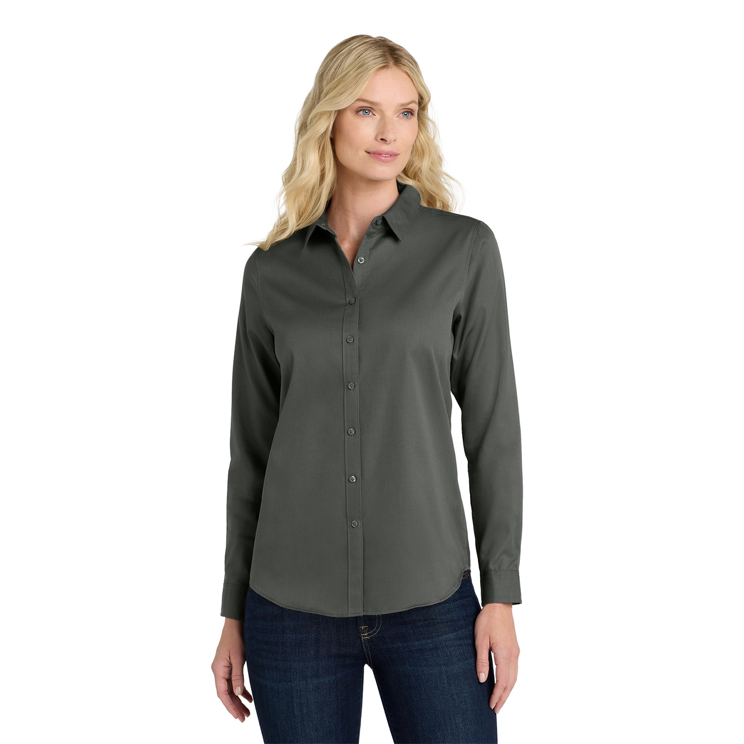 Port Authority Women’s Long Sleeve SuperPro Embroidered React Twill Shirt 10