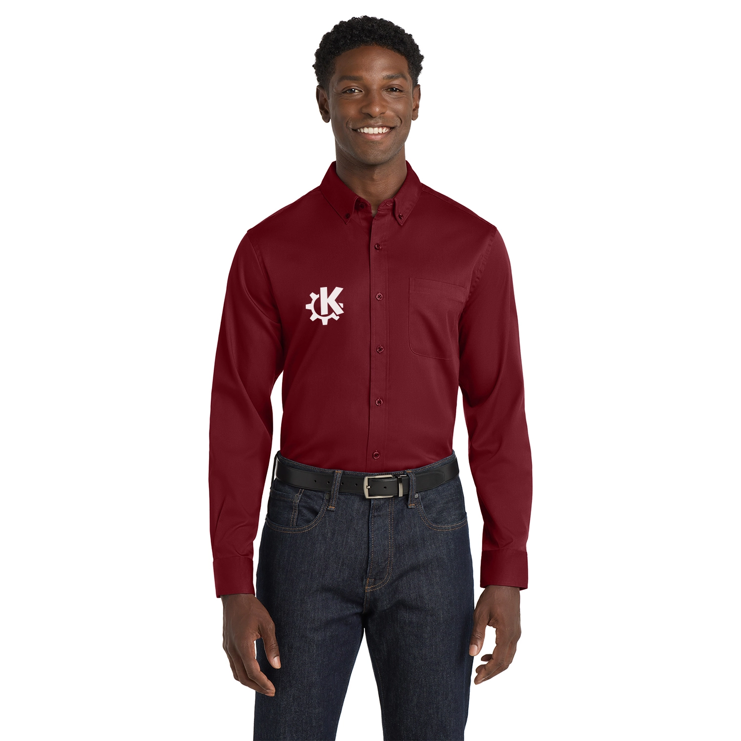 Port Authority Long Sleeve SuperPro React Embroidered Twill Shirt