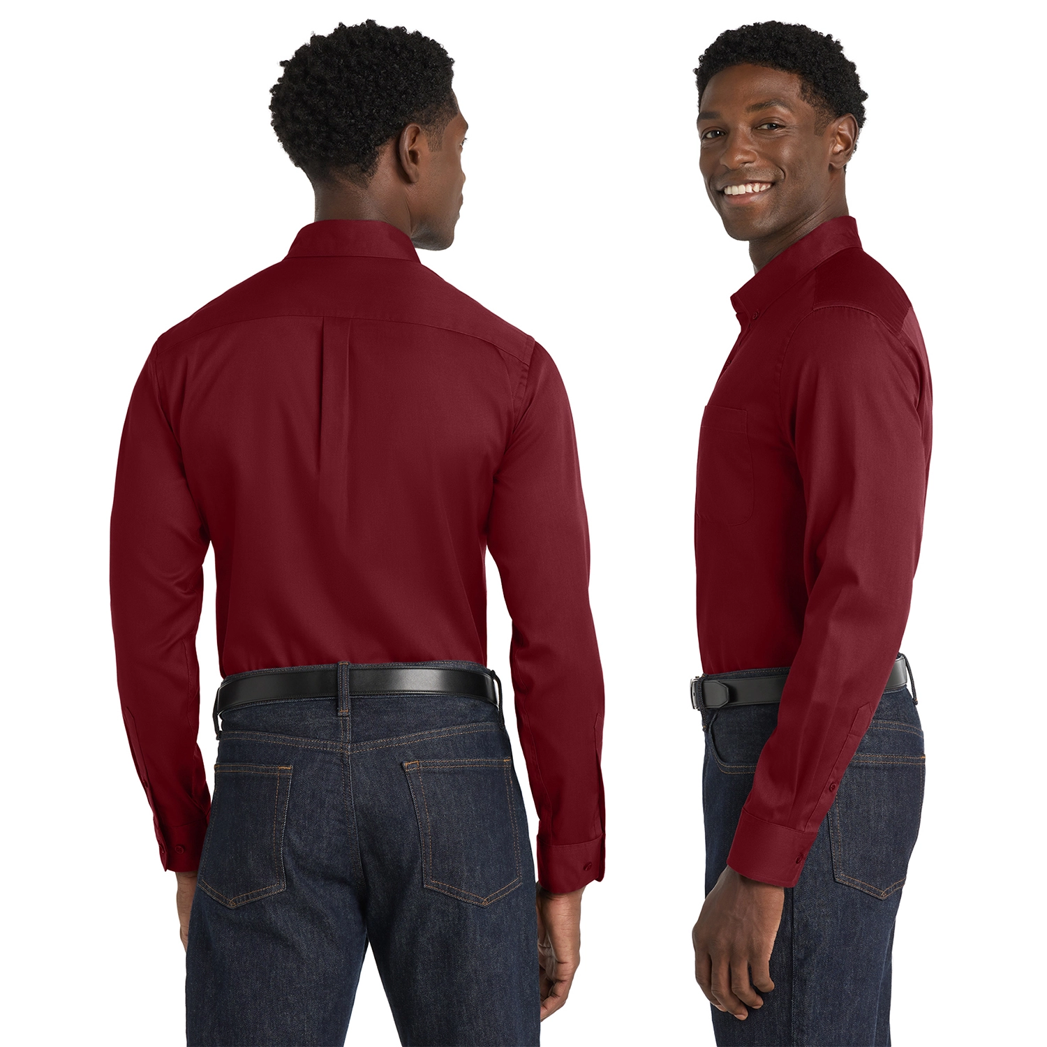 Port Authority Long Sleeve SuperPro React Embroidered Twill Shirt 2