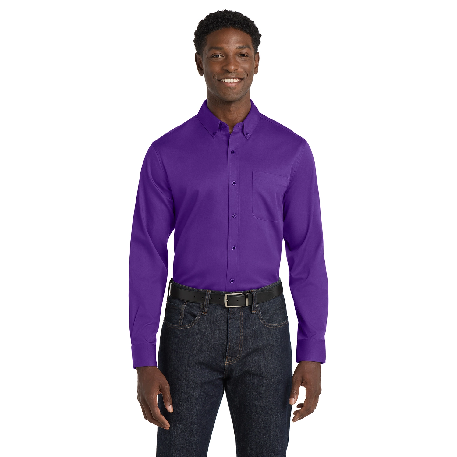 Port Authority Long Sleeve SuperPro React Embroidered Twill Shirt 7