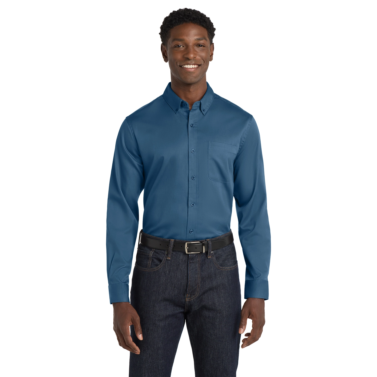 Port Authority Long Sleeve SuperPro React Embroidered Twill Shirt 8