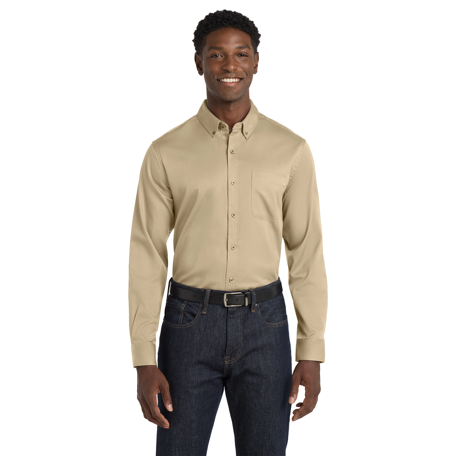 Port Authority Long Sleeve SuperPro React Embroidered Twill Shirt 14