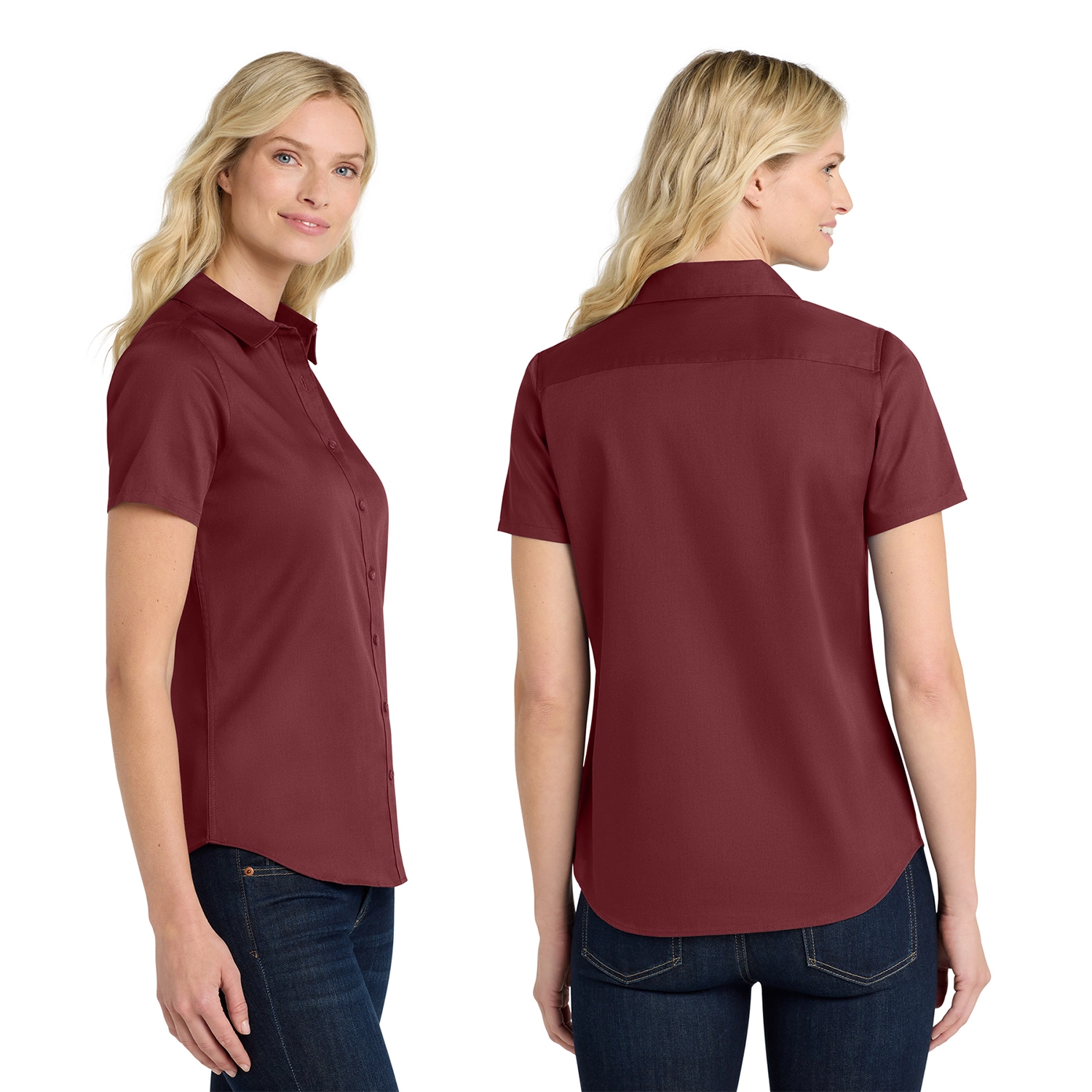 Port Authority Women’s Short Sleeve SuperPro React Embroidered Twill Shirt 2