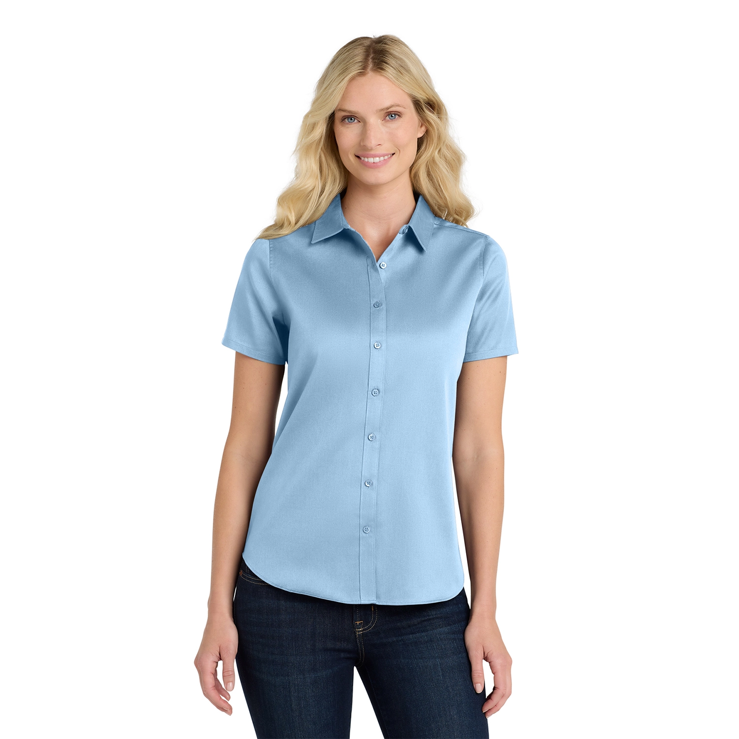 Port Authority Women’s Short Sleeve SuperPro React Embroidered Twill Shirt 3