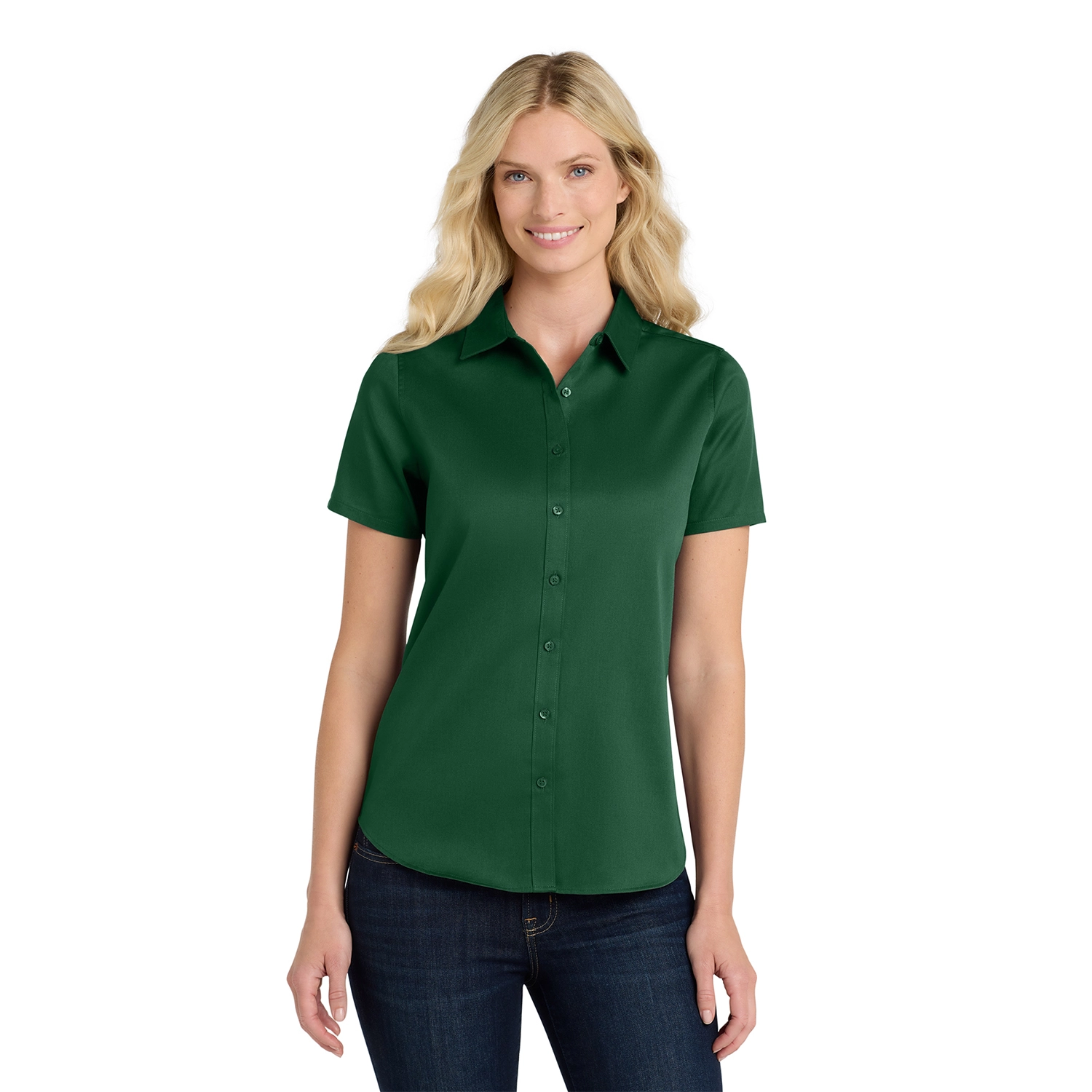 Port Authority Women’s Short Sleeve SuperPro React Embroidered Twill Shirt 4
