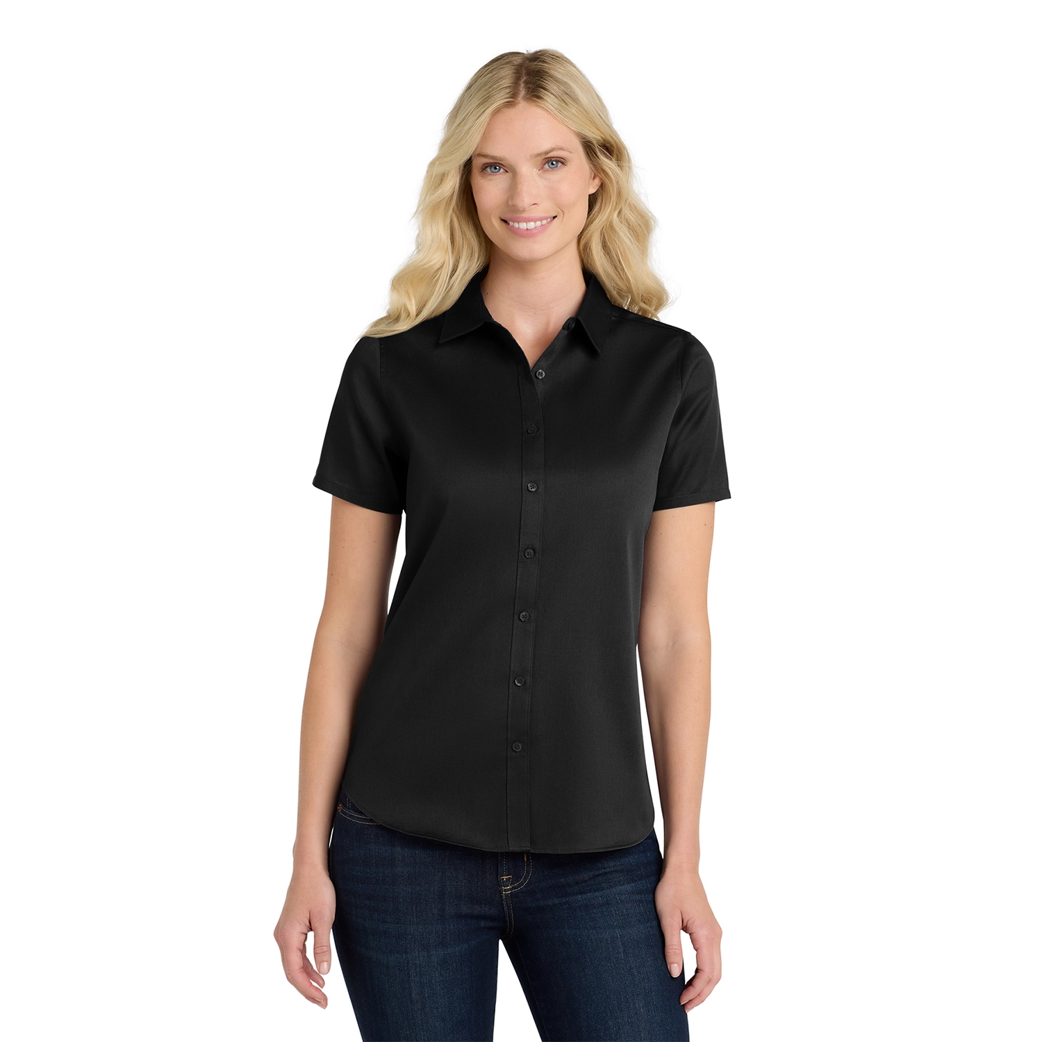 Port Authority Women’s Short Sleeve SuperPro React Embroidered Twill Shirt 5