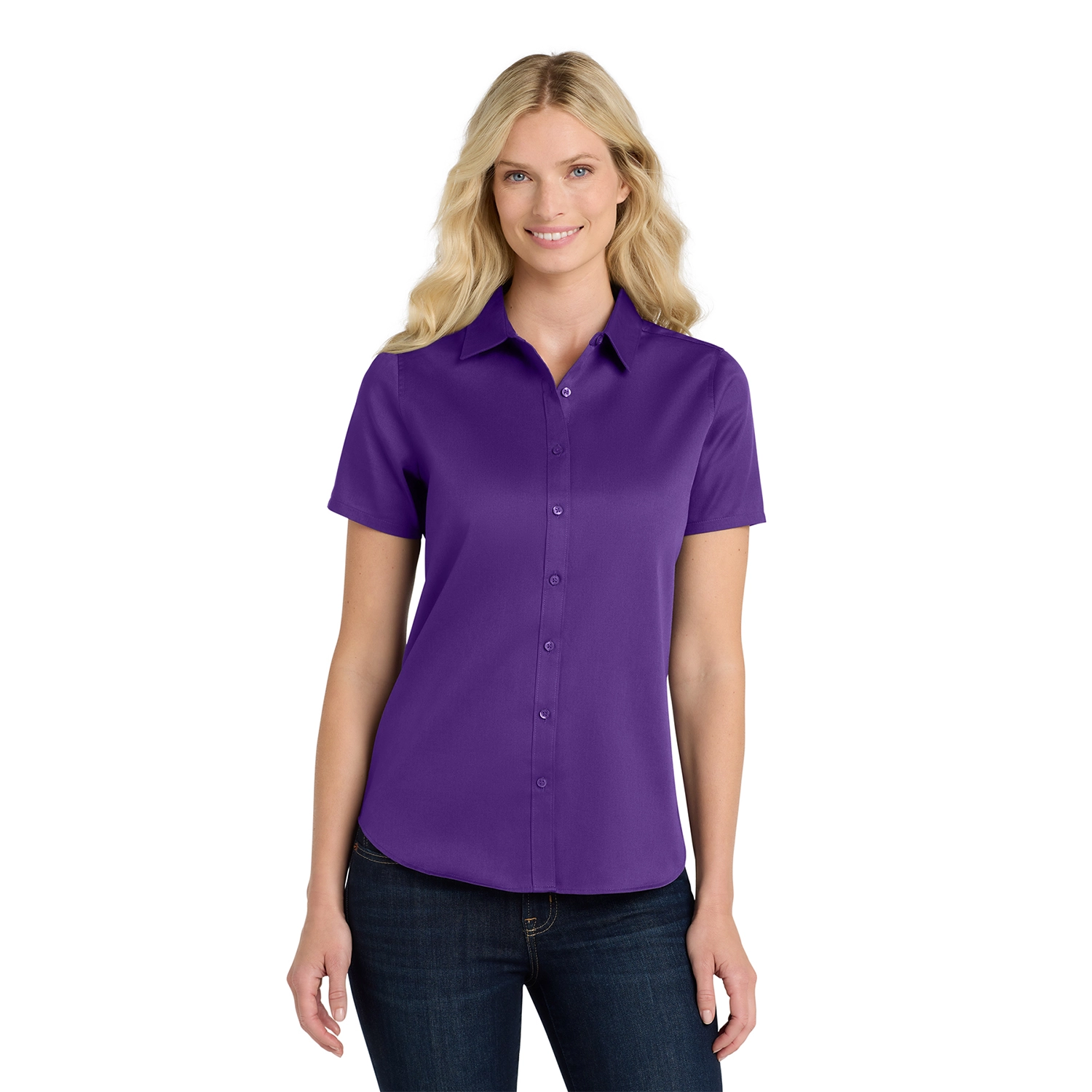 Port Authority Women’s Short Sleeve SuperPro React Embroidered Twill Shirt 7