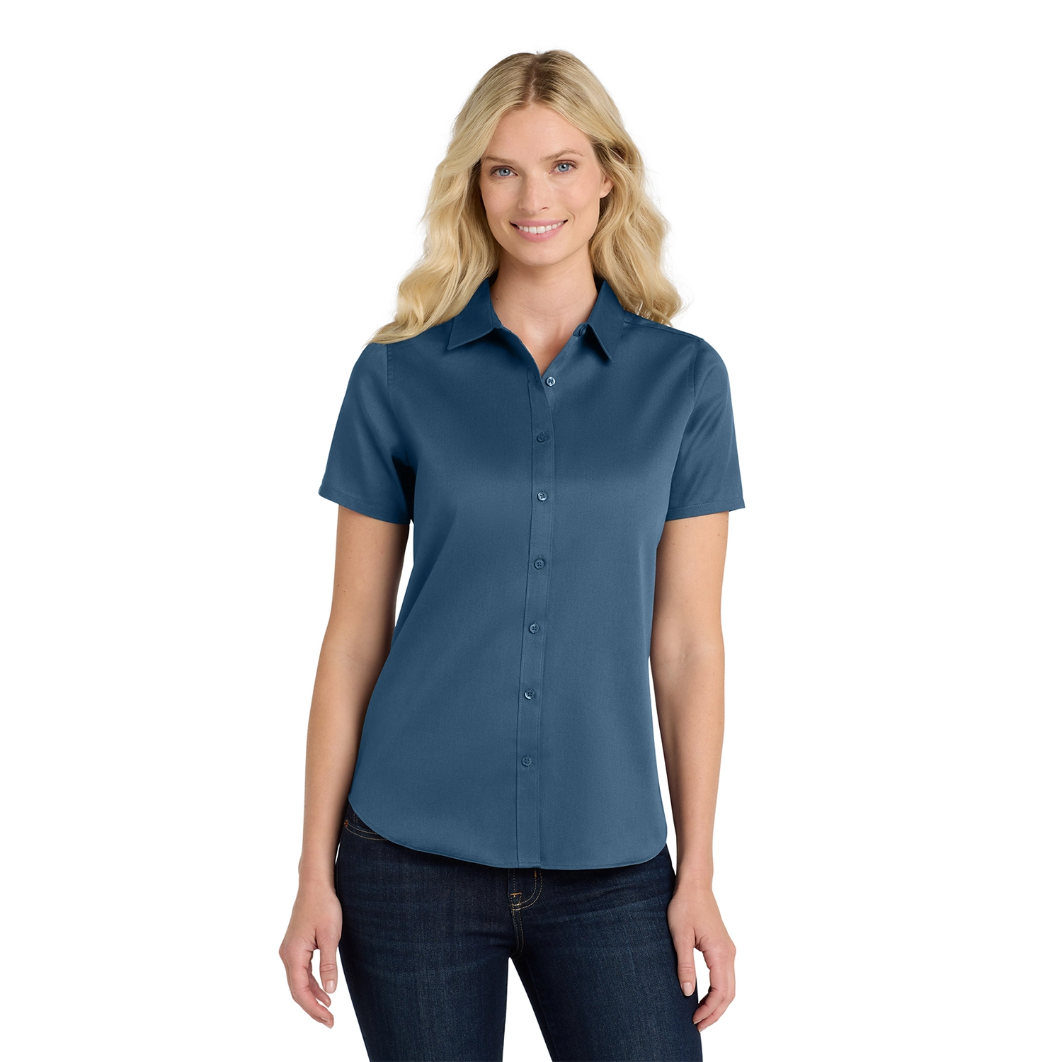 Port Authority Women’s Short Sleeve SuperPro React Embroidered Twill Shirt 8