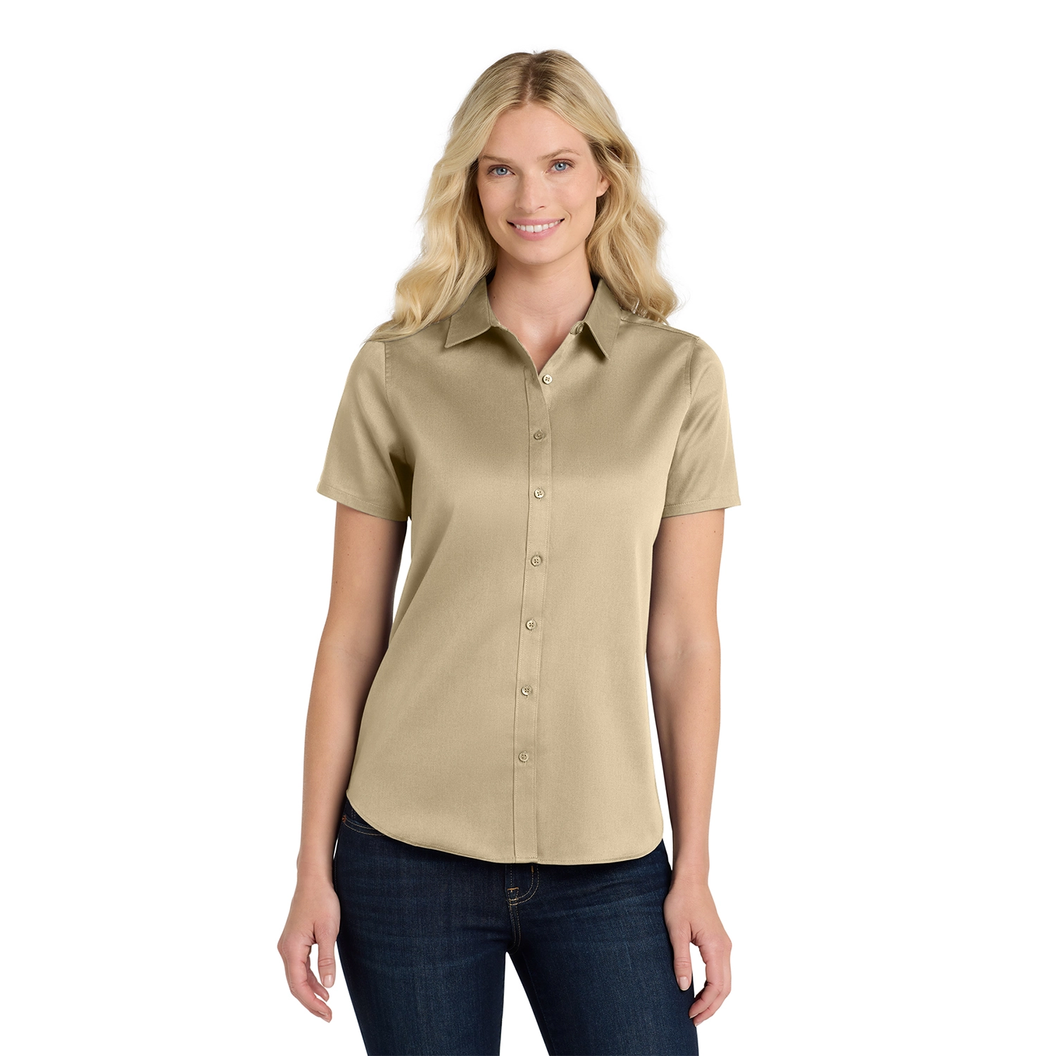 Port Authority Women’s Short Sleeve SuperPro React Embroidered Twill Shirt 14