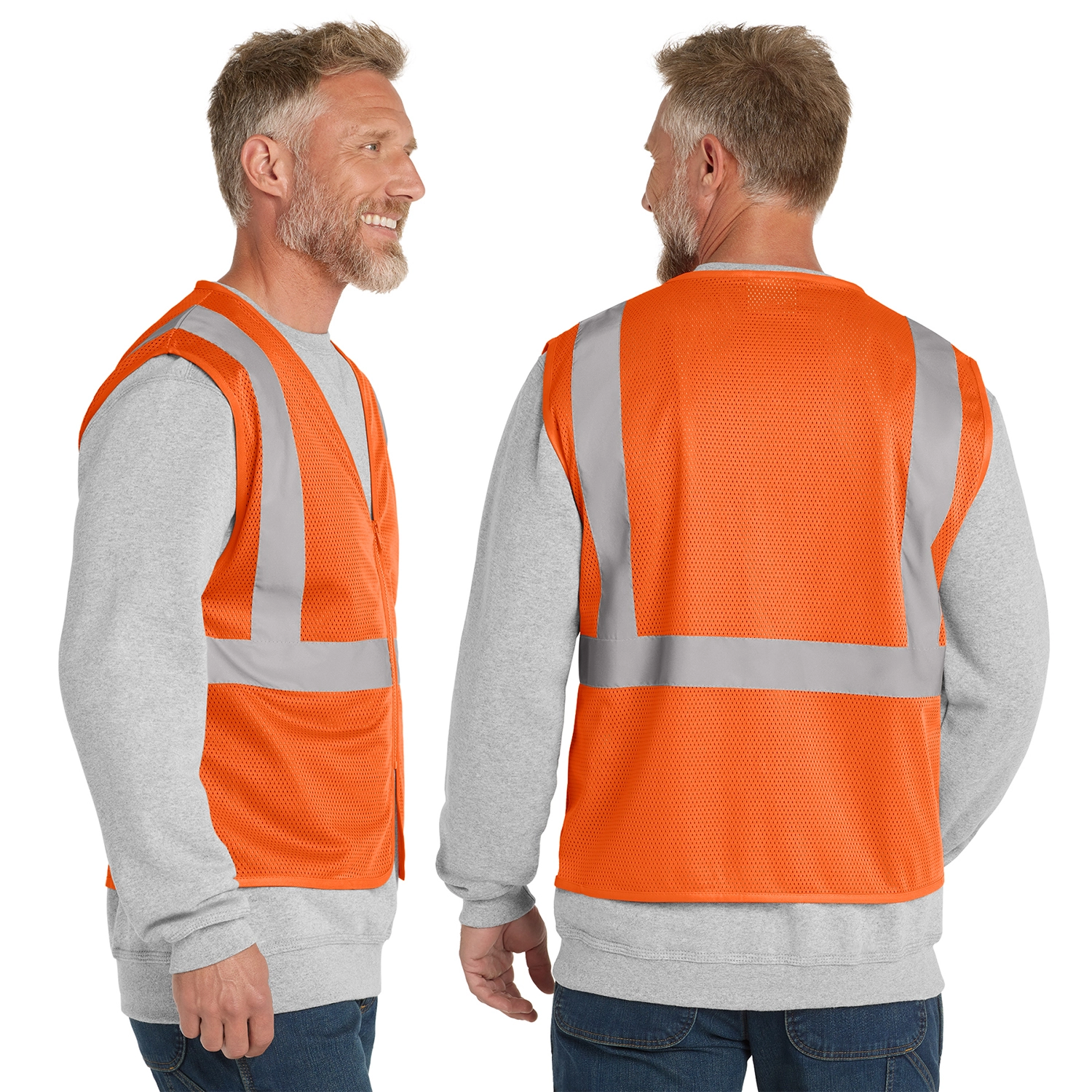 CornerStone Decorated ANSI 107 Class 2 Economy Mesh Zippered Vest