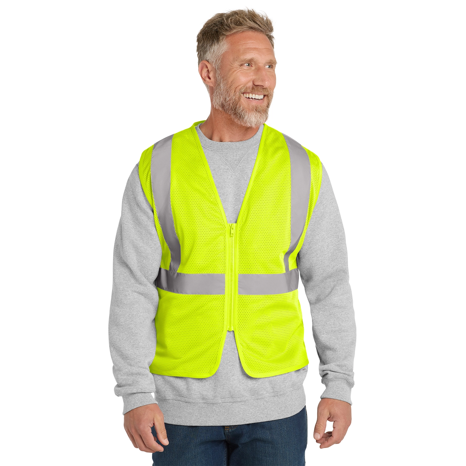 CornerStone Decorated ANSI 107 Class 2 Economy Mesh Zippered Vest 3