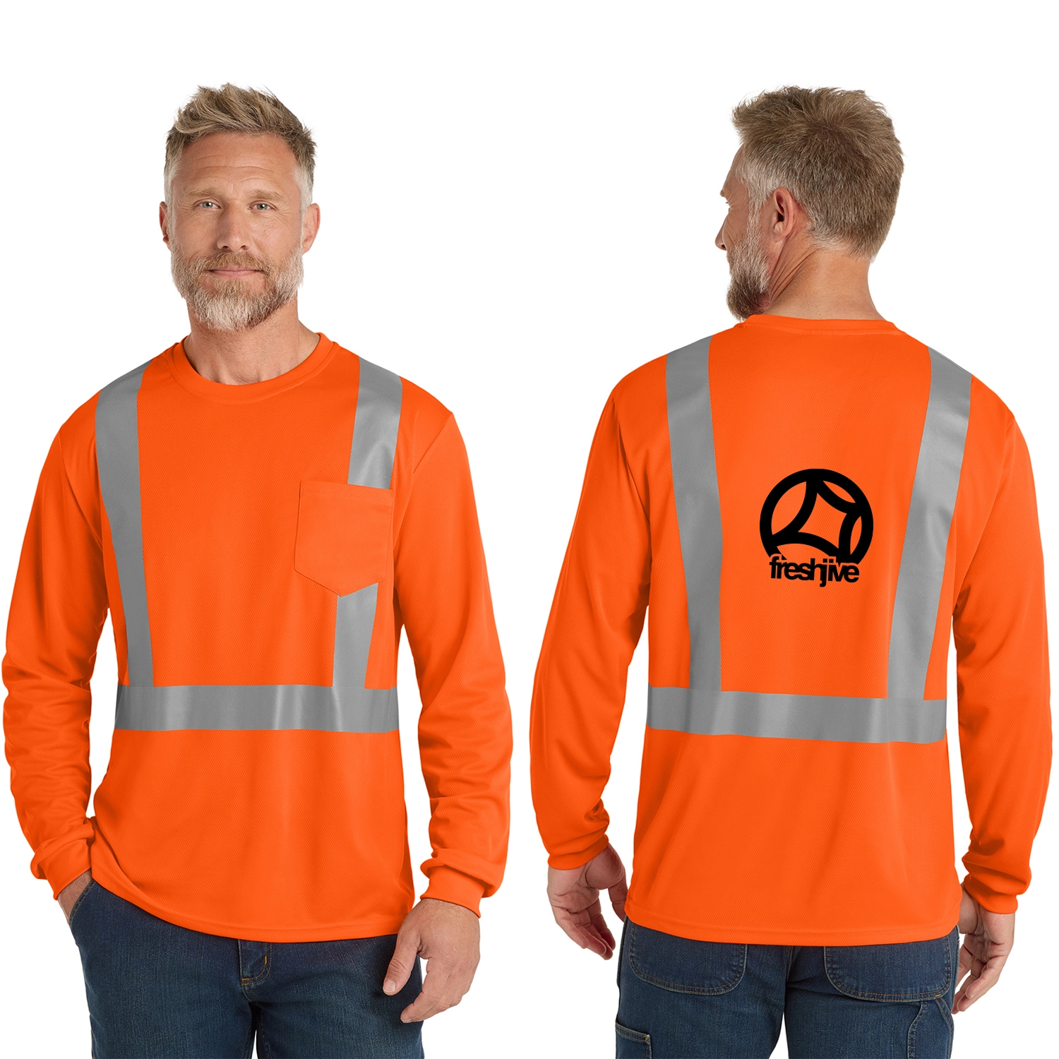 CornerStone Decorated ANSI 107 Class 2 Mesh Long Sleeve Tee