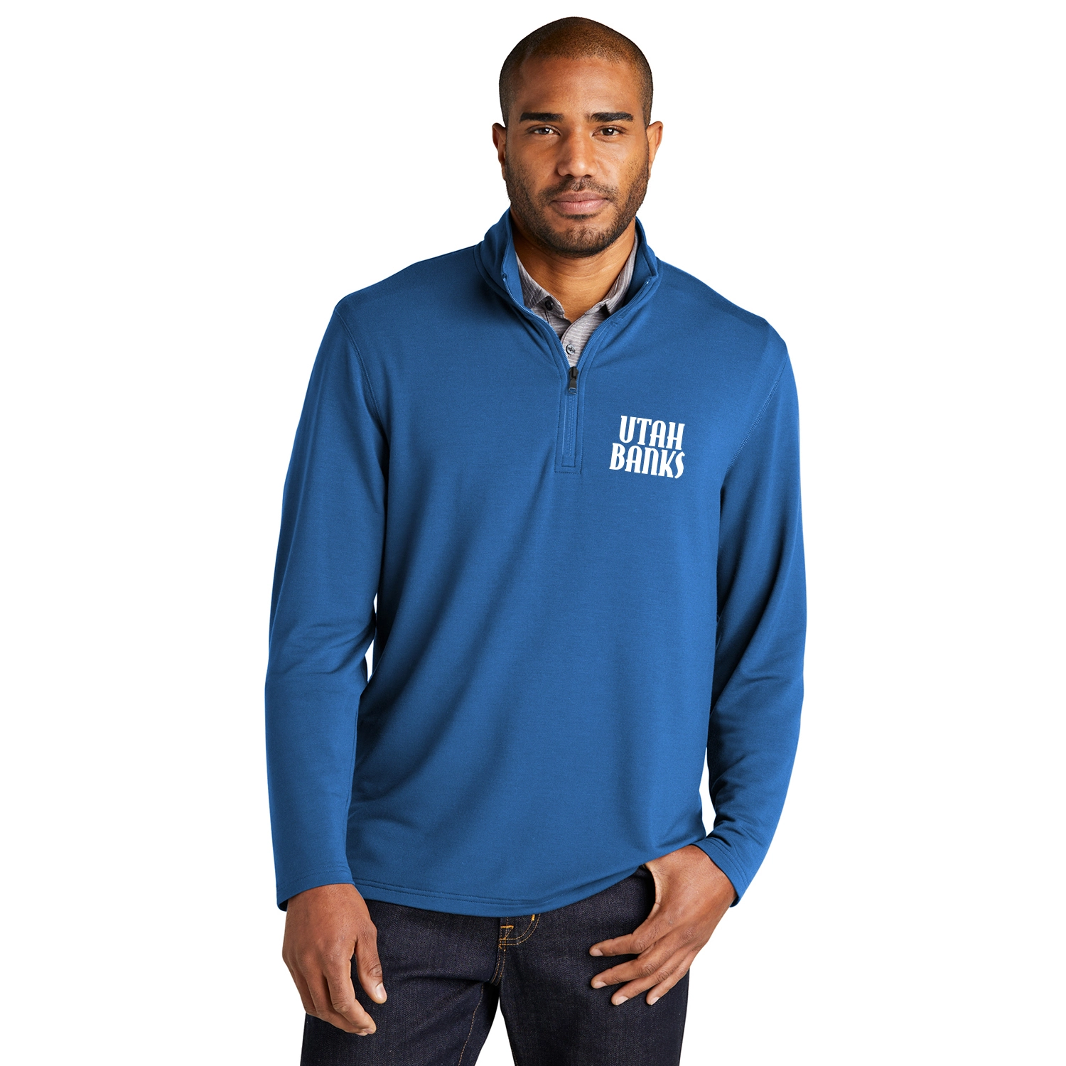Port Authority Microterry 1/4-Zip Embroidered Pullover