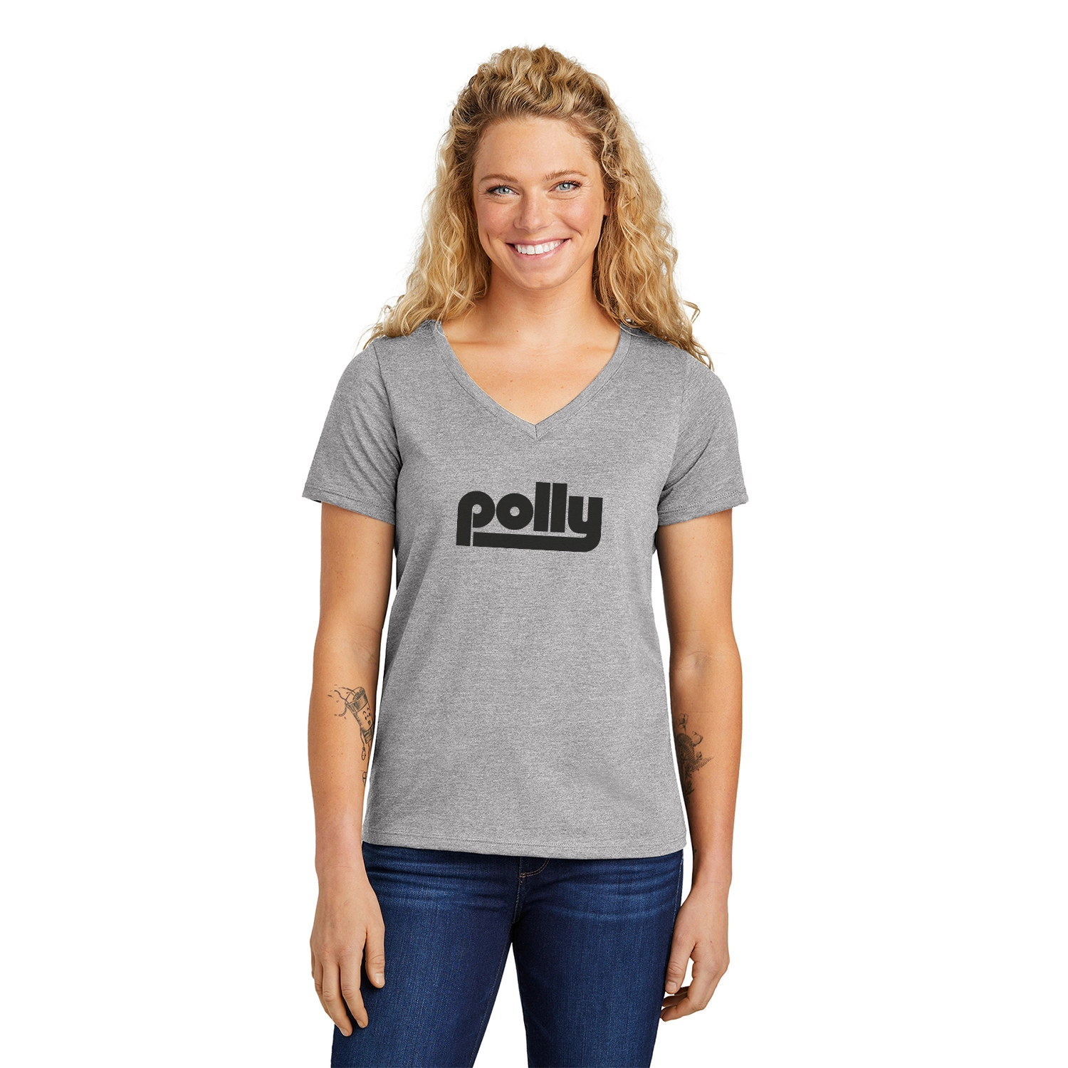 Volunteer Knitwear Decorated Women’s Daily V-Neck Tee