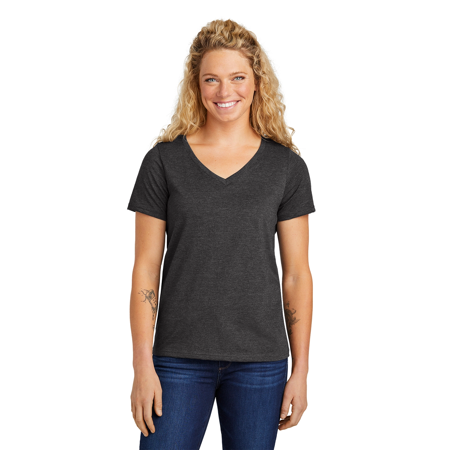 Volunteer Knitwear Decorated Women’s Daily V-Neck Tee 3