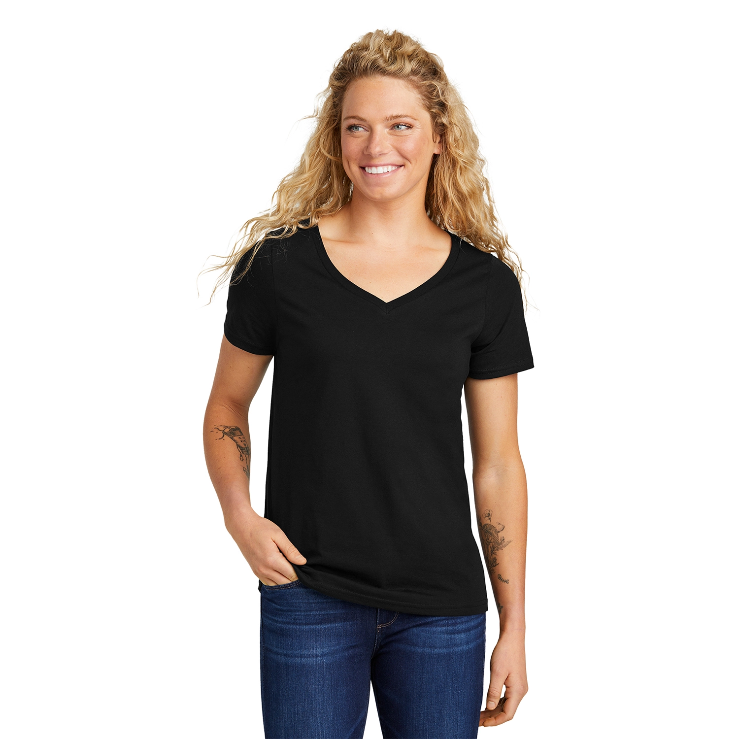 Volunteer Knitwear Decorated Women’s Daily V-Neck Tee 4