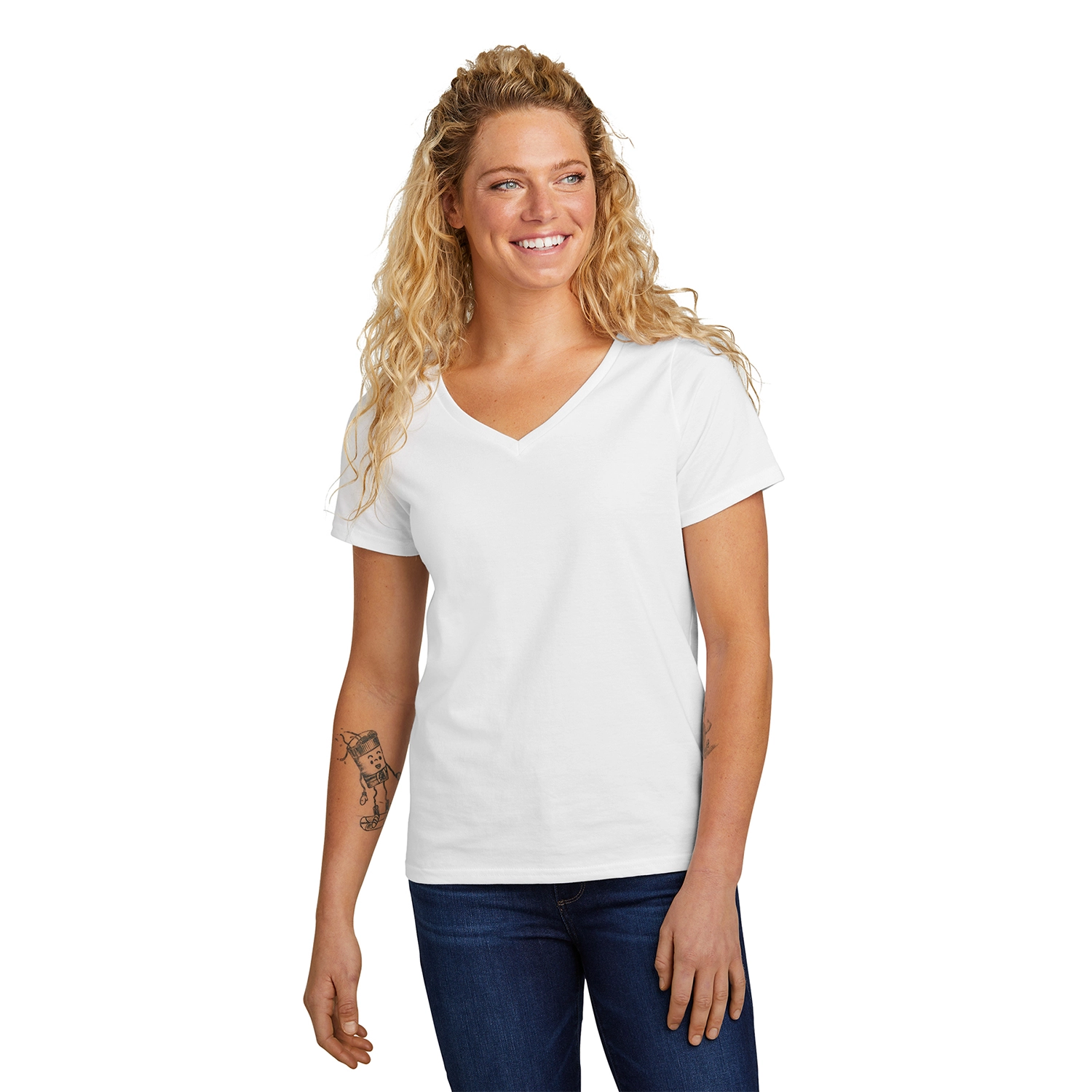 Volunteer Knitwear Decorated Women’s Daily V-Neck Tee 6