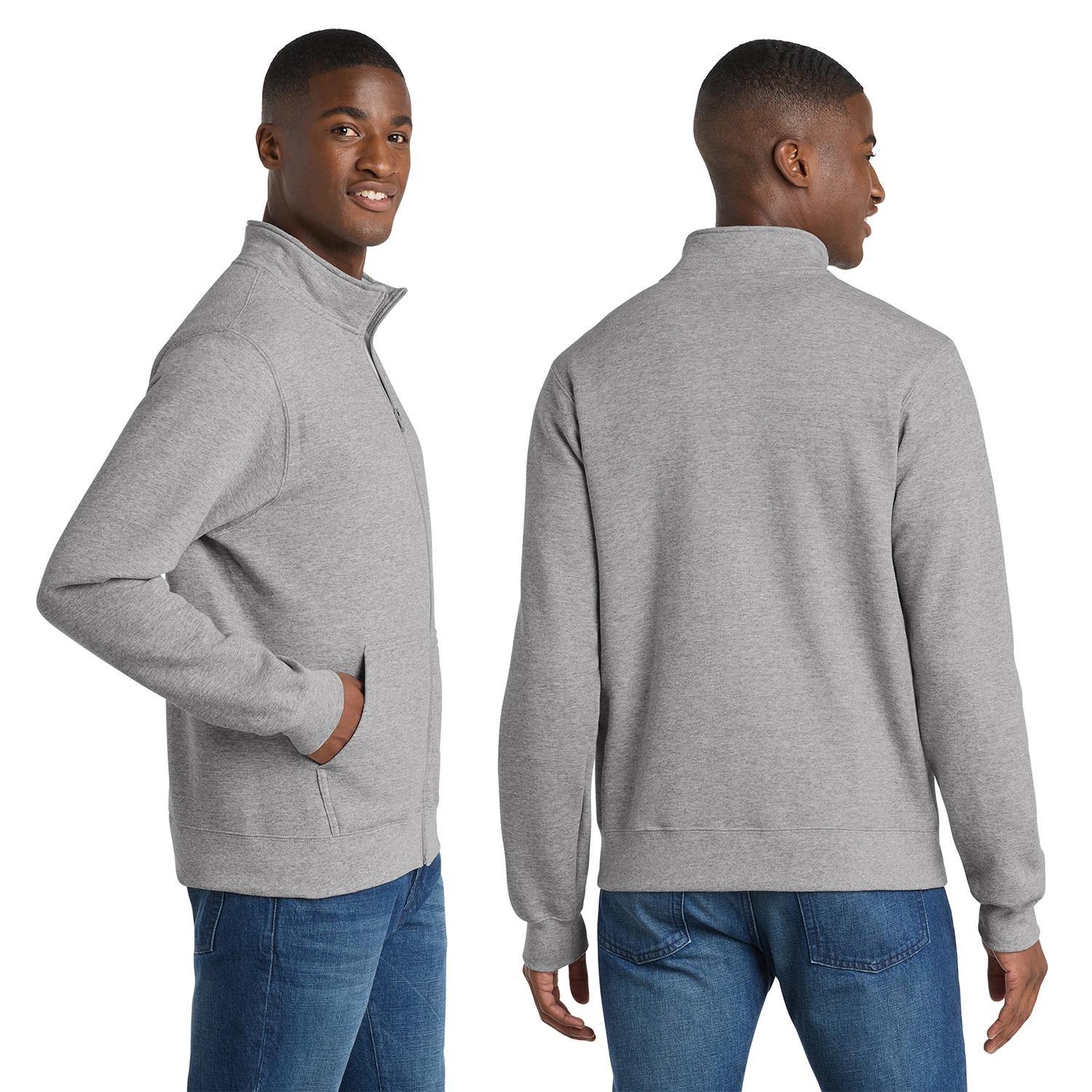 Port & Co Core Fleece Cadet Full-Zip Embroidered Sweatshirt 2