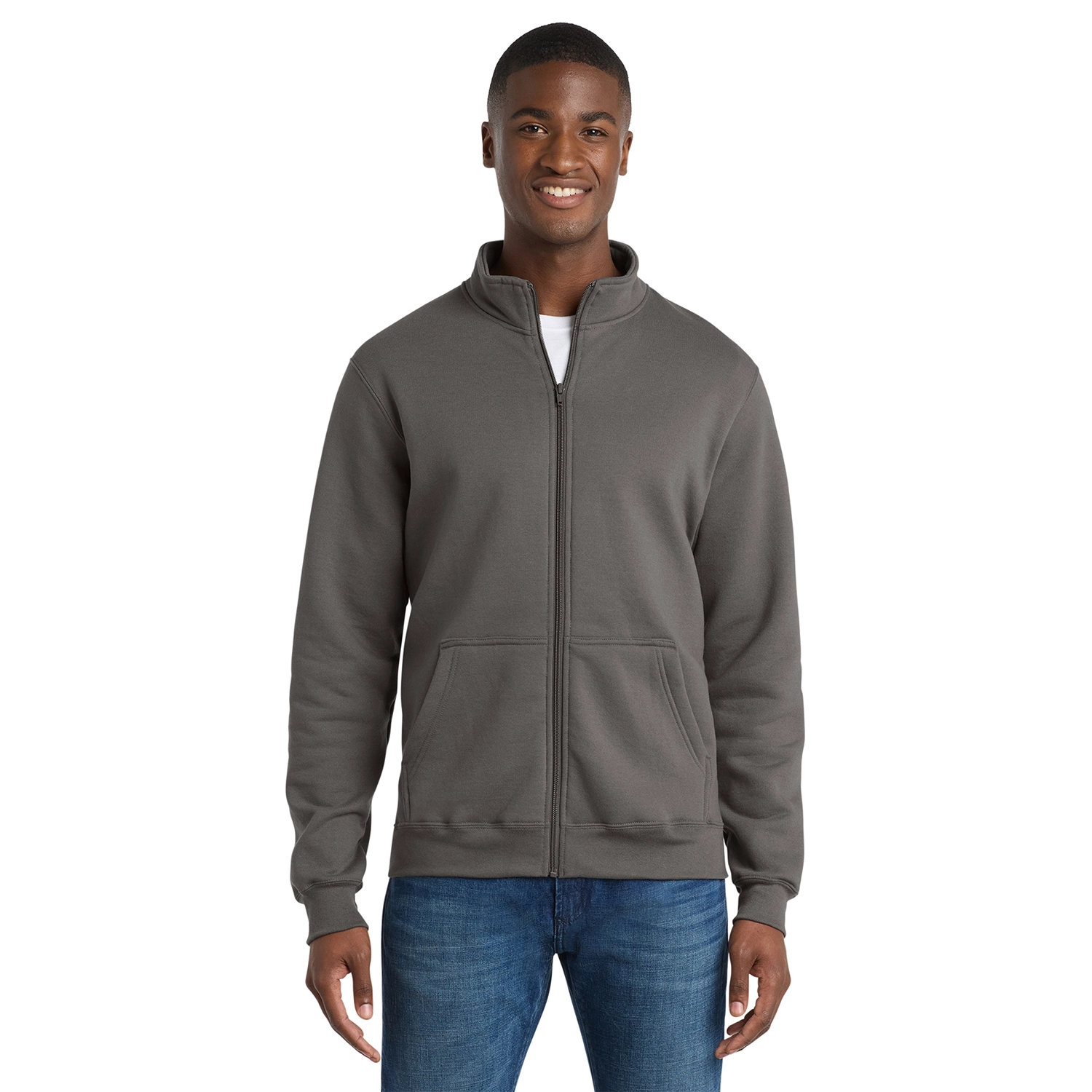 Port & Co Core Fleece Cadet Full-Zip Embroidered Sweatshirt 3