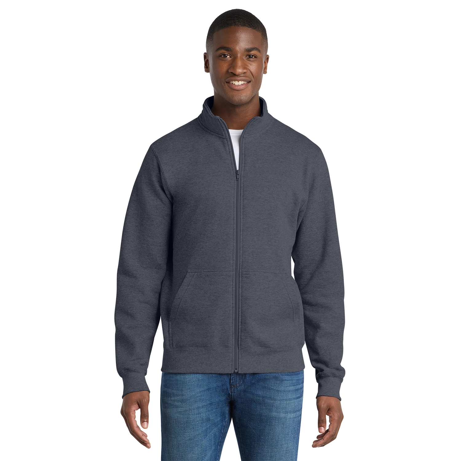 Port & Co Core Fleece Cadet Full-Zip Embroidered Sweatshirt 5