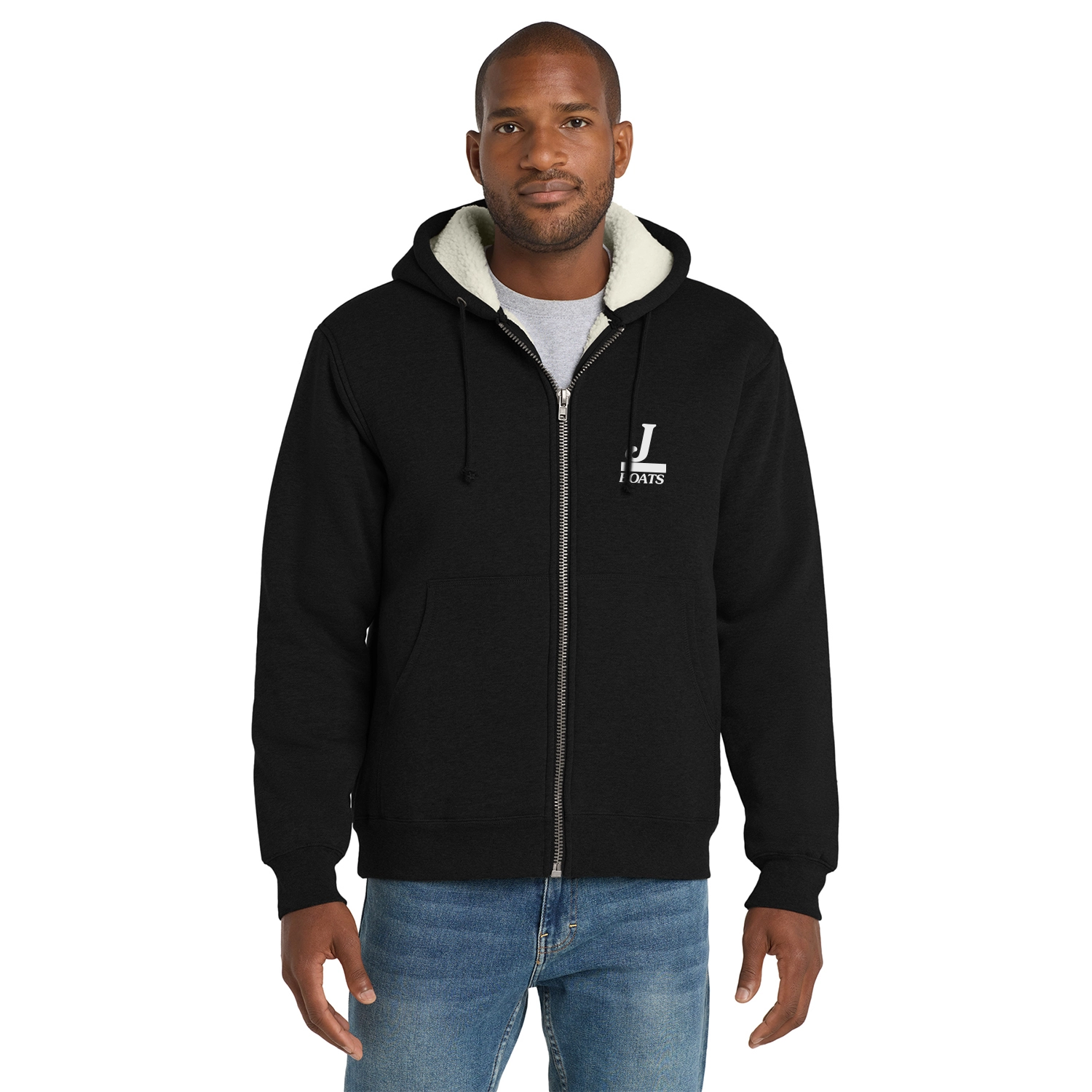 CornerStone Embroidered Heavyweight Sherpa-Lined Hooded Fleece Jacket