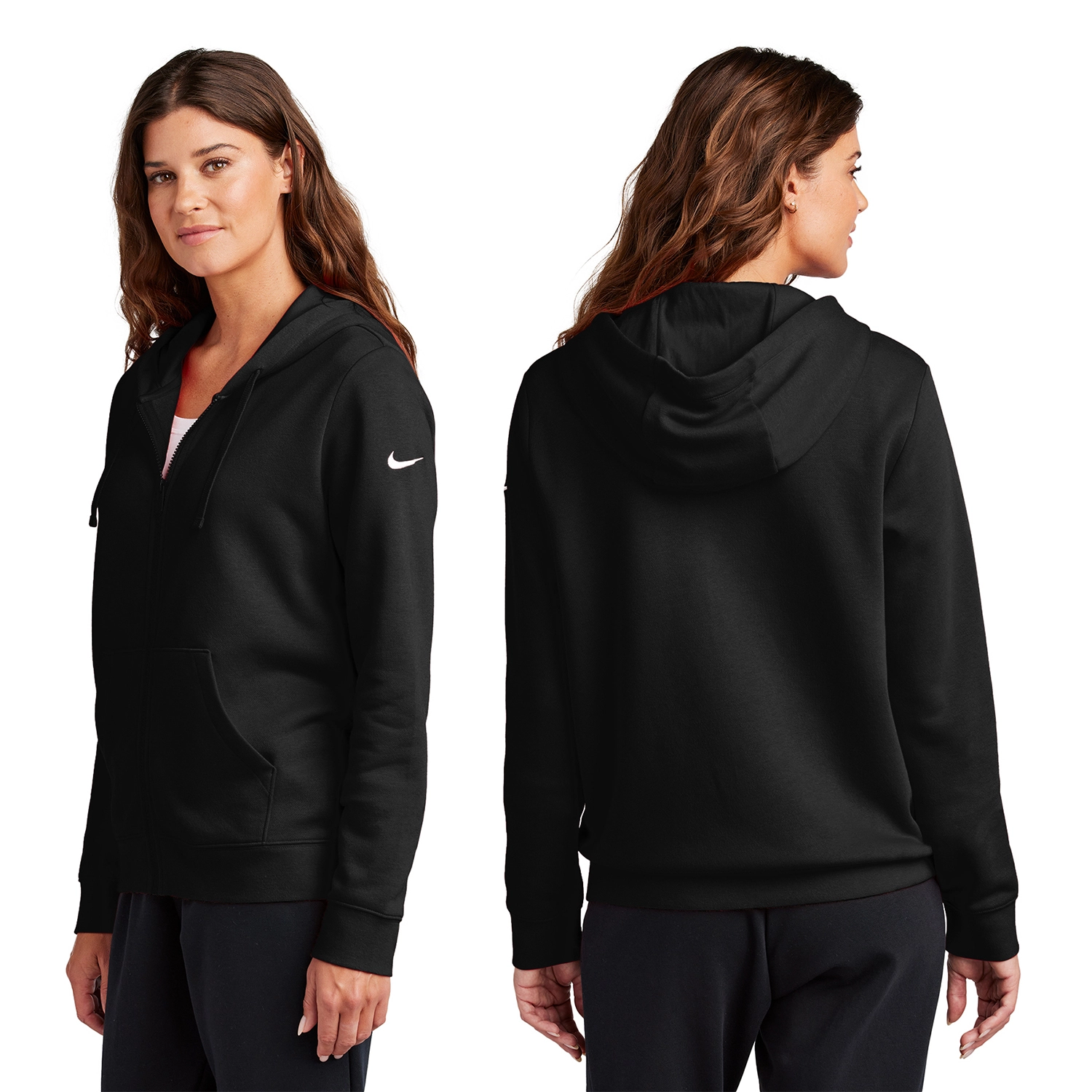 Nike Women’s Club Fleece Sleeve Swoosh Full-Zip Hoodie 2