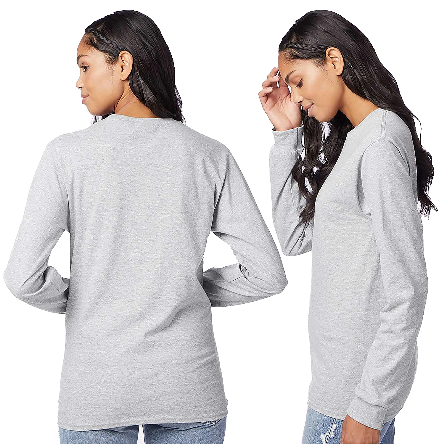 Hanes Authentic 100% Cotton Long Sleeve T-Shirt 2