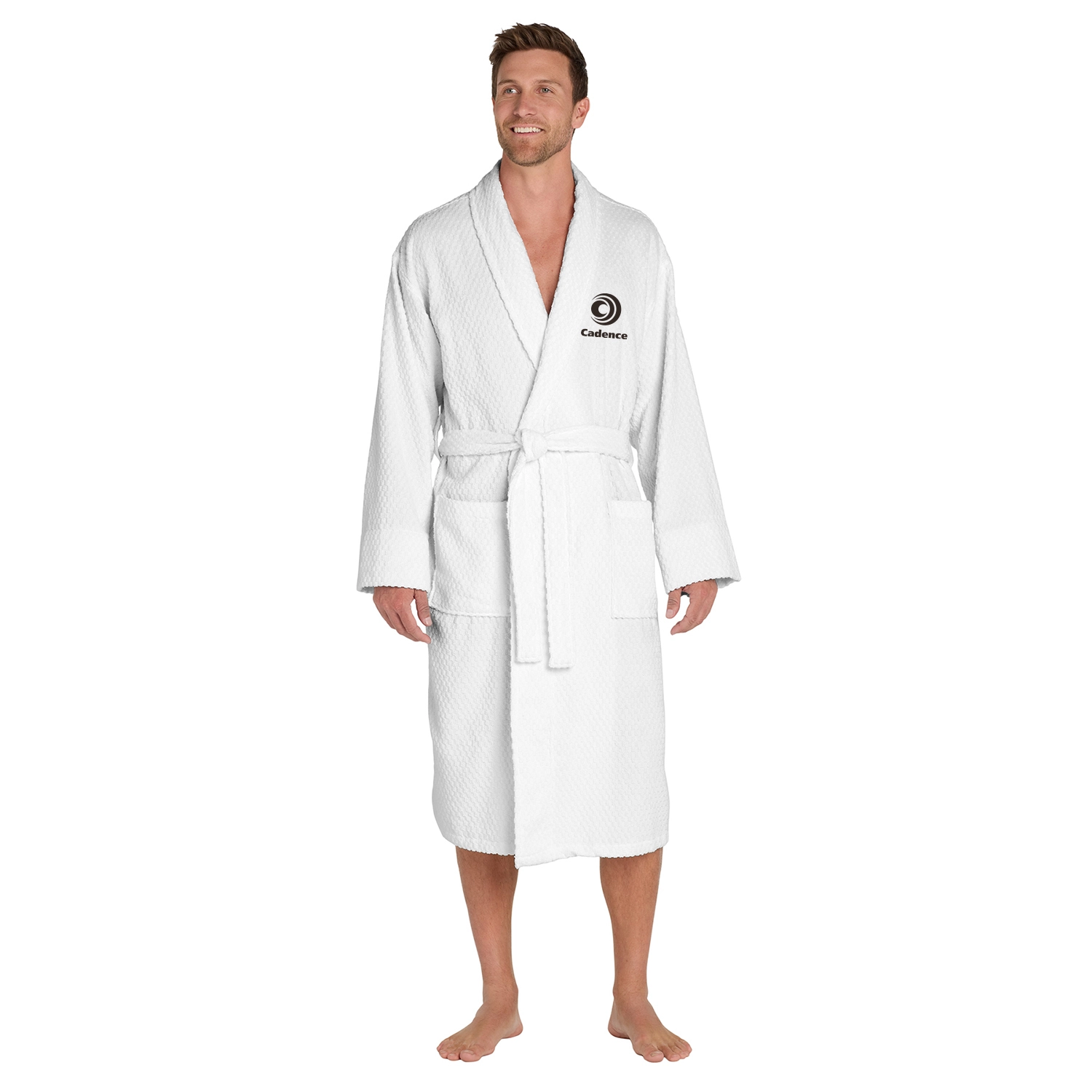 Port Authority Checkered Terry Embroidered Shawl Collar Robe