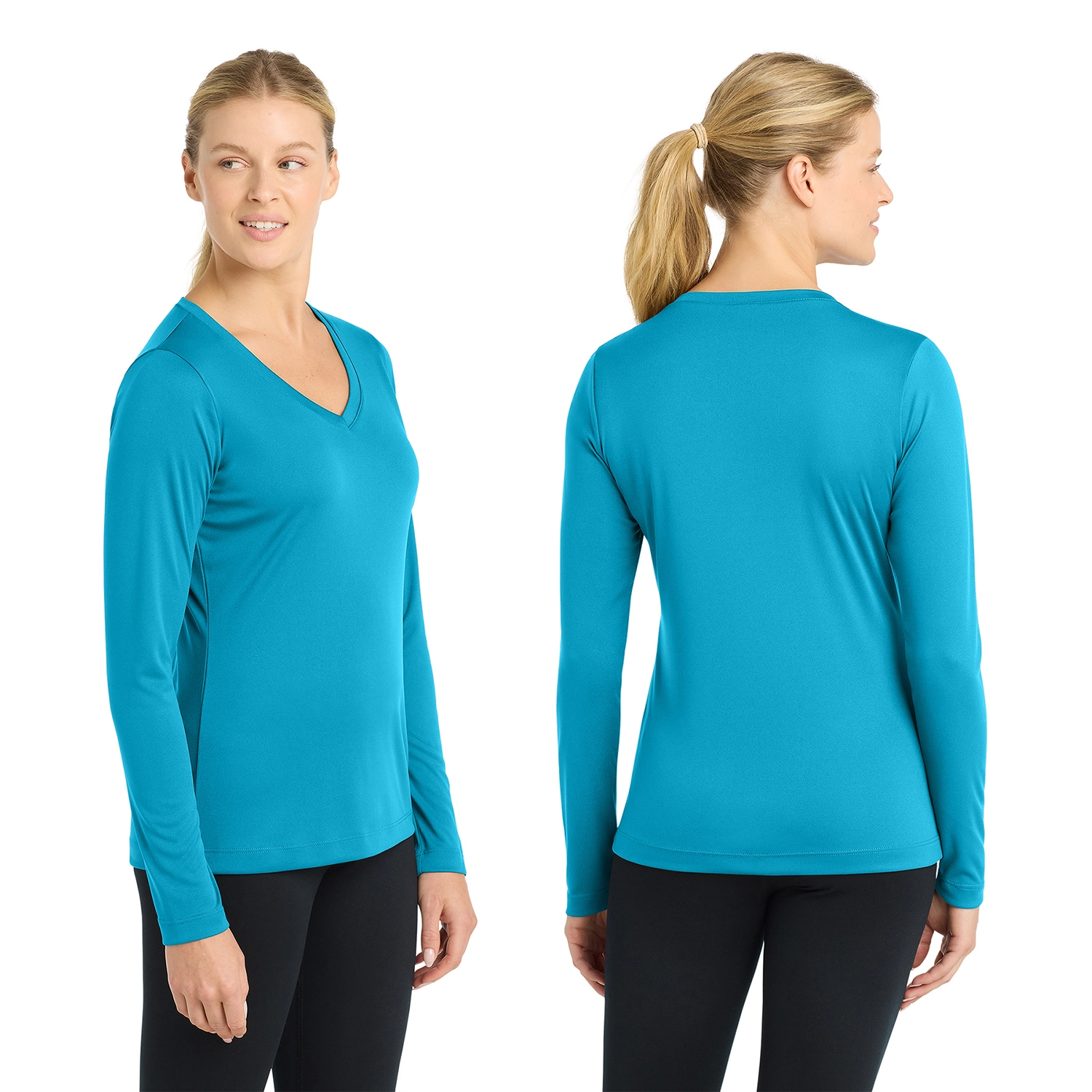 Sport-Tek Women’s Long Sleeve PosiCharge Competitor Decorated V-Neck Tee 2