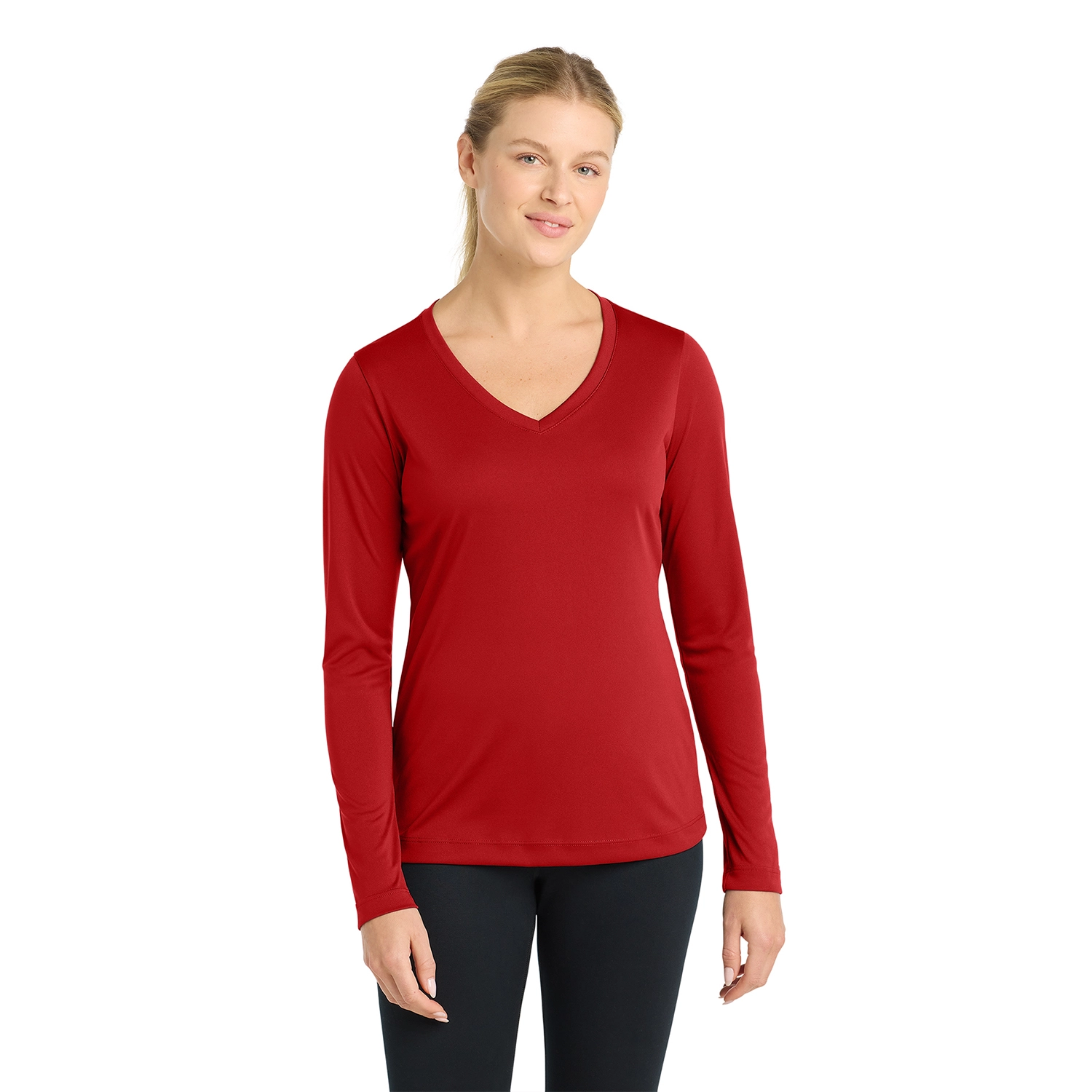 Sport-Tek Women’s Long Sleeve PosiCharge Competitor Decorated V-Neck Tee 5