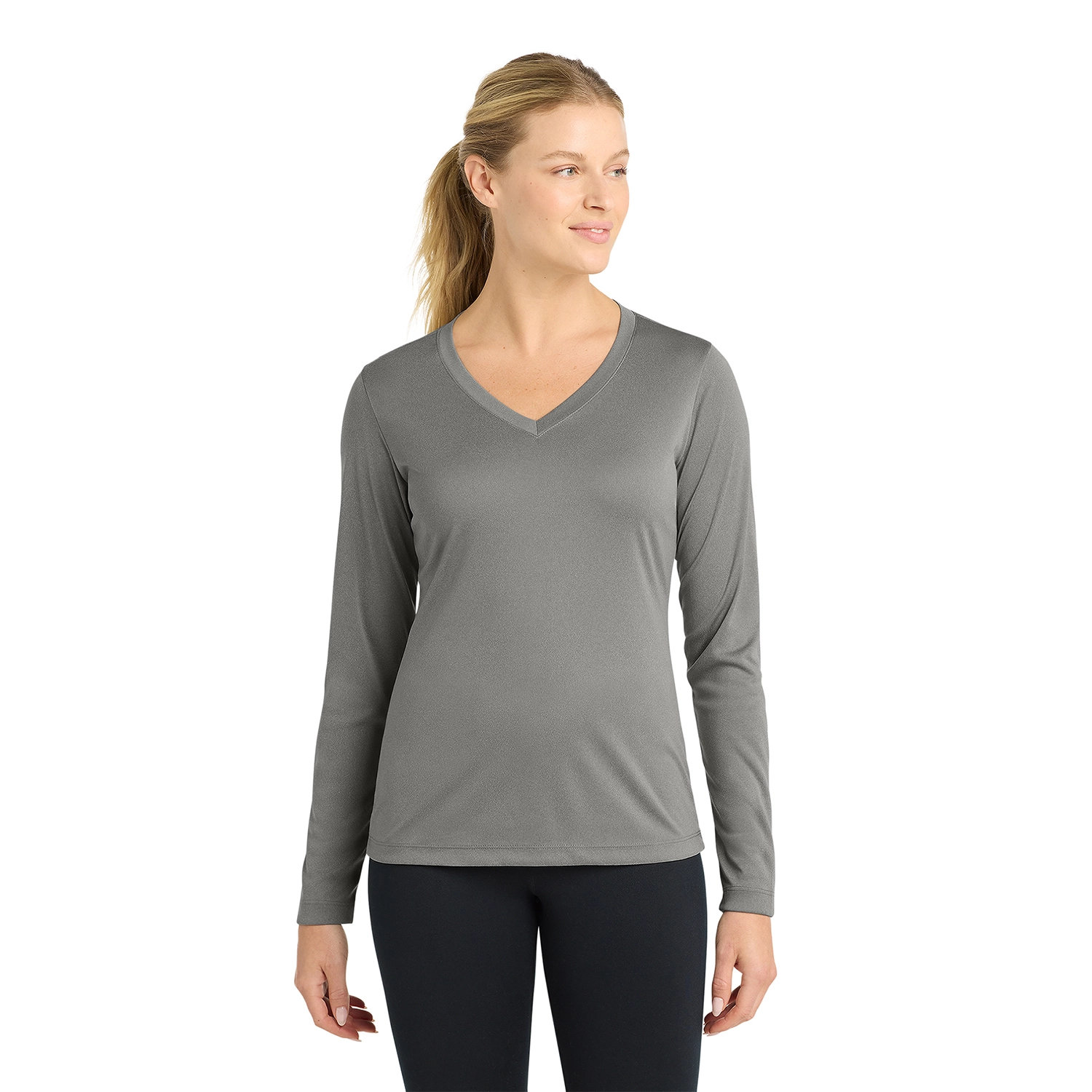 Sport-Tek Women’s Long Sleeve PosiCharge Competitor Decorated V-Neck Tee 7