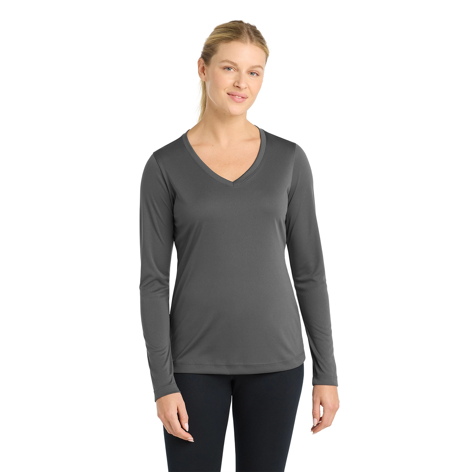 Sport-Tek Women’s Long Sleeve PosiCharge Competitor Decorated V-Neck Tee 9