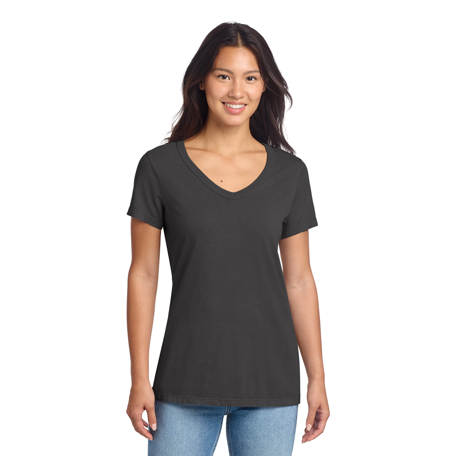 Port & Co Decorated Women’s Beach Wash Garment-Dyed V-Neck Tee 3